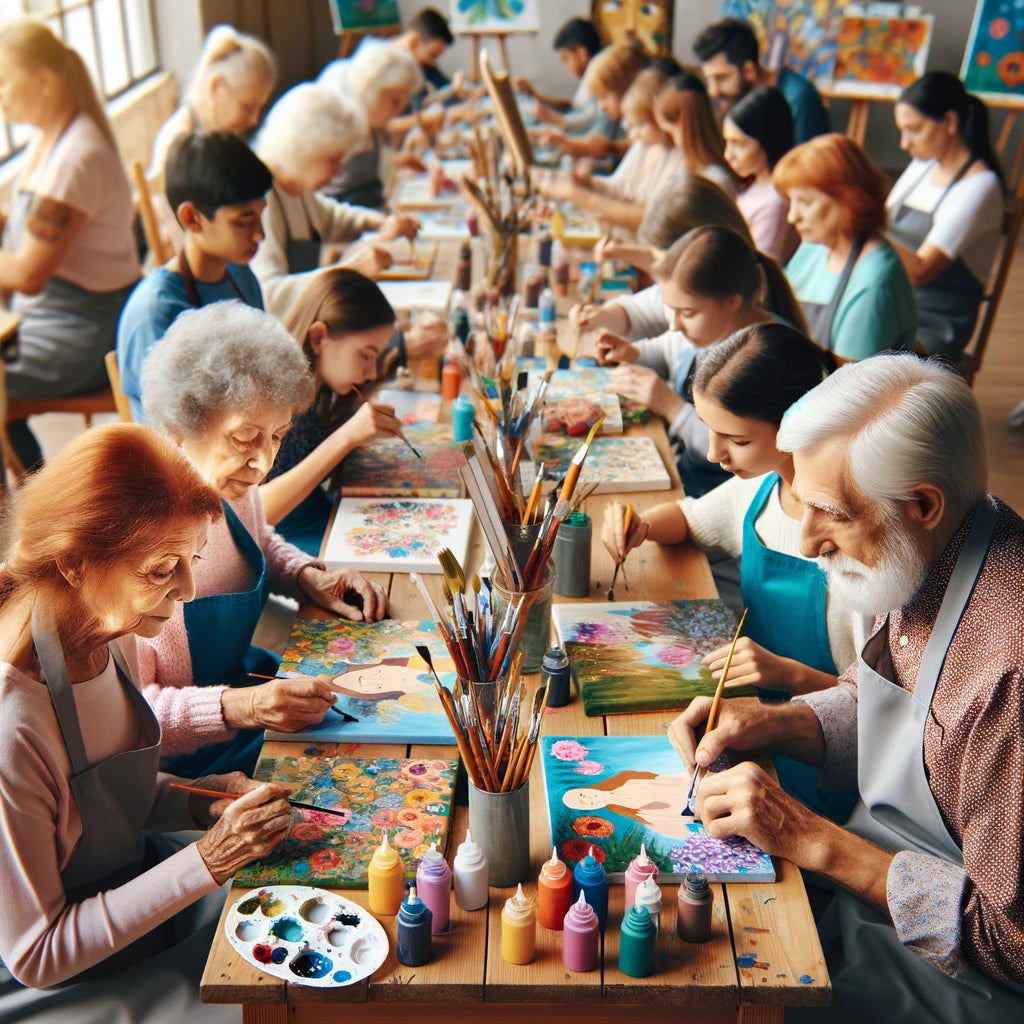 dipingere con i numeri quadri per studenti e anziani pittura numerata riunisce giovani e generazioni