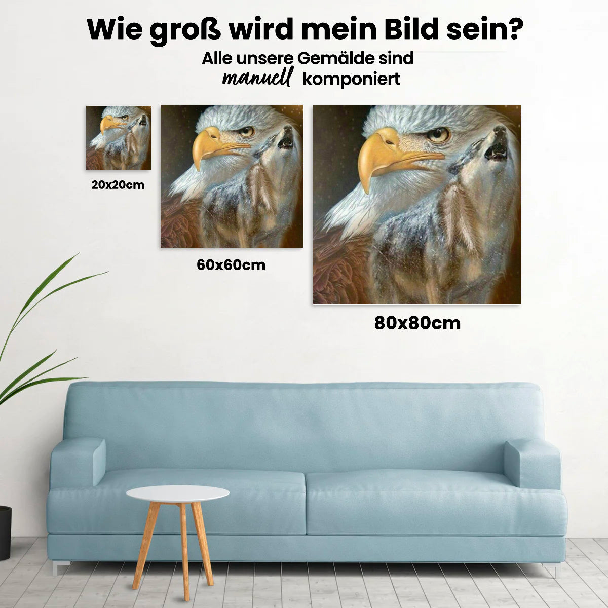 Adler - Wolf - Malen nach Zahlen