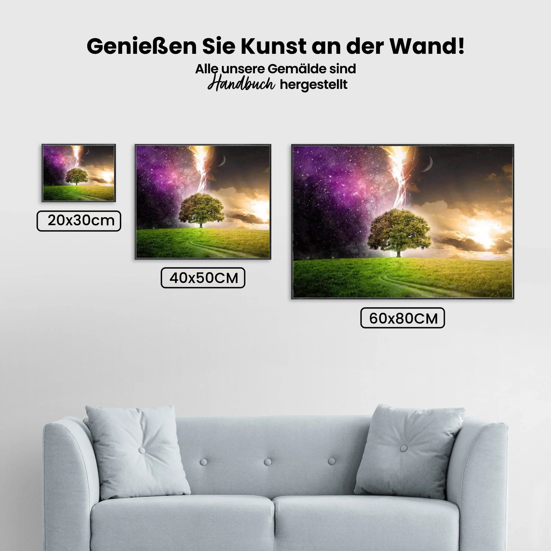 Baum Tag und Nacht - Malen nach Zahlen