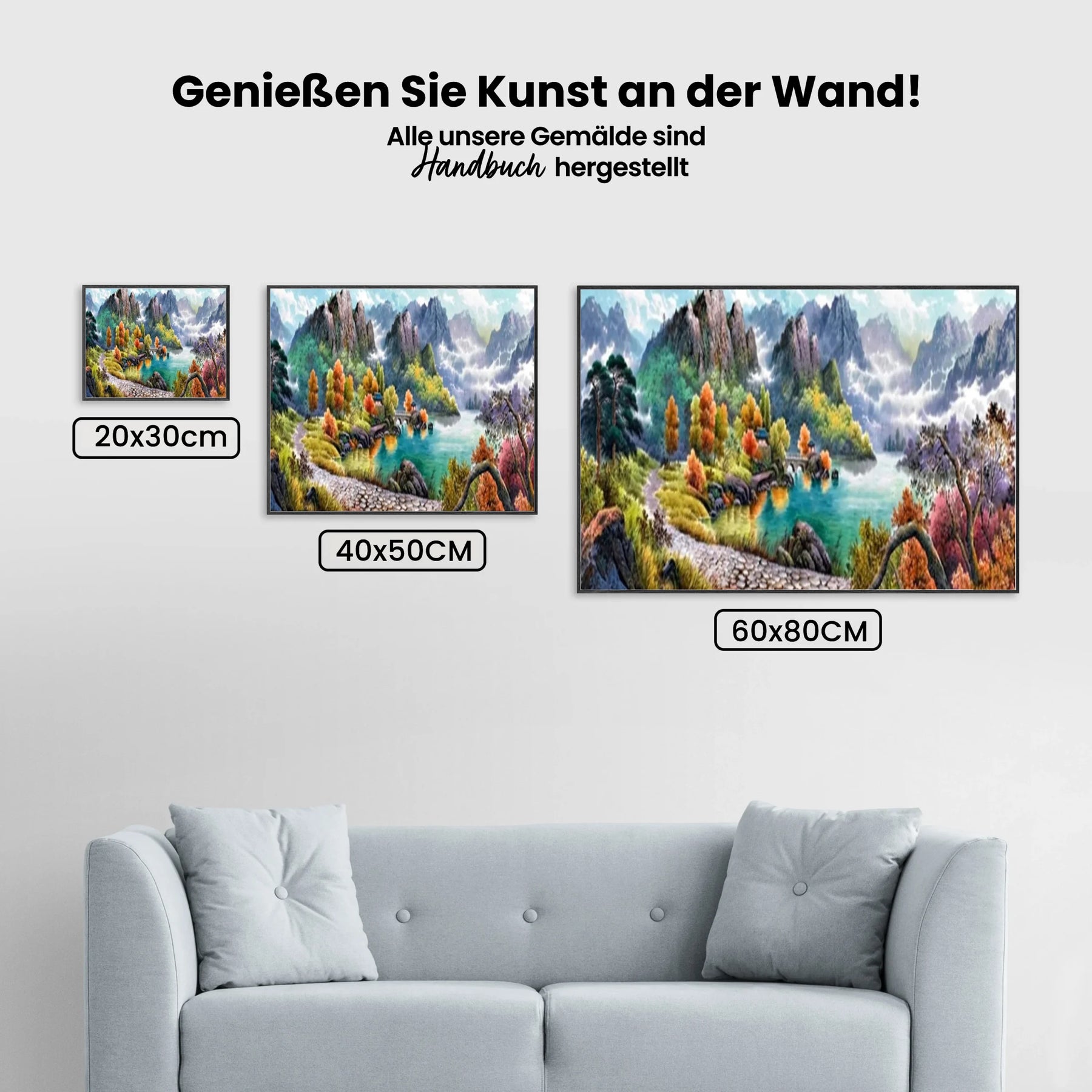 Berge Ausblick | Großformat - Malen nach Zahlen