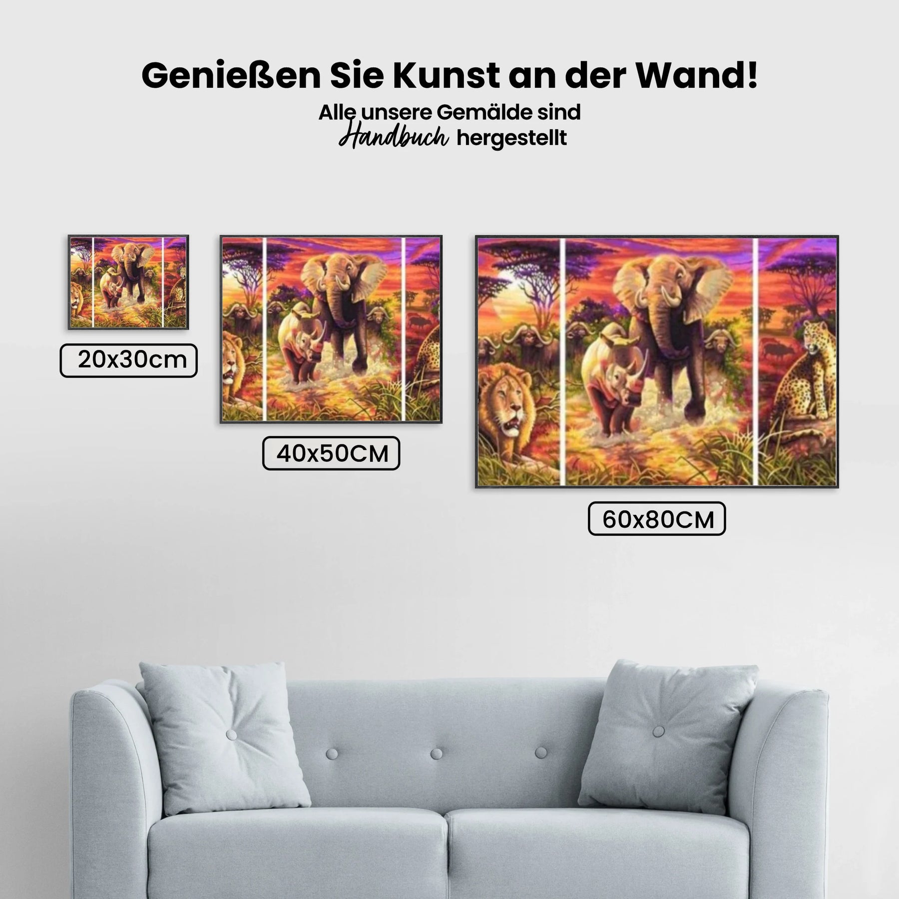 Big Five | 3 Teile - Malen nach Zahlen