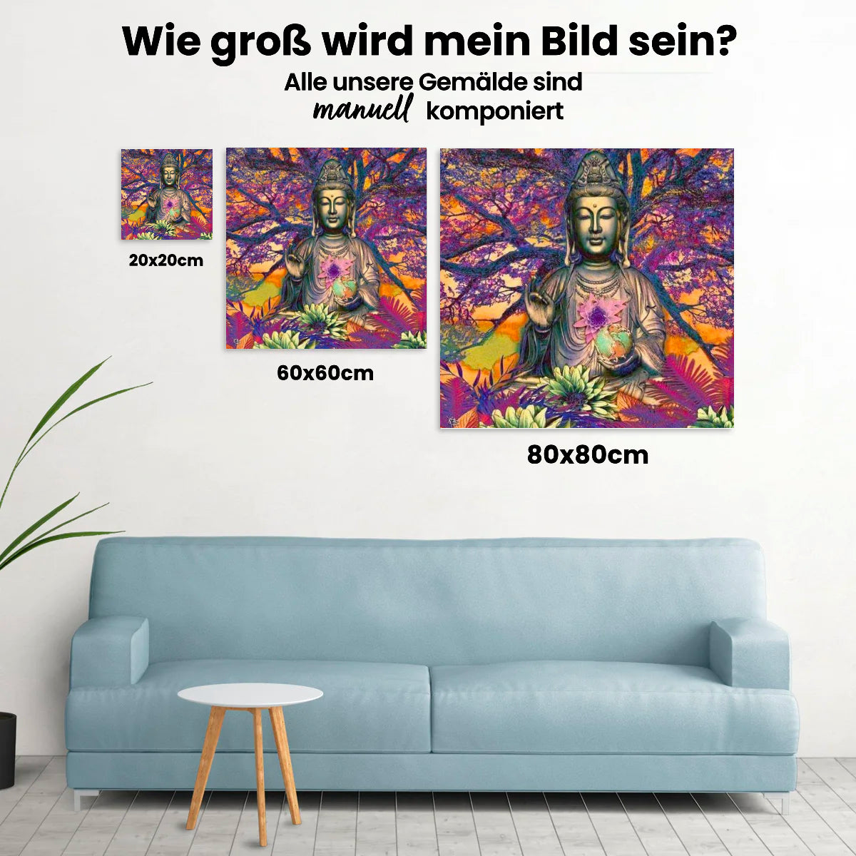 Buddha-Baum violett orange - Malen nach Zahlen