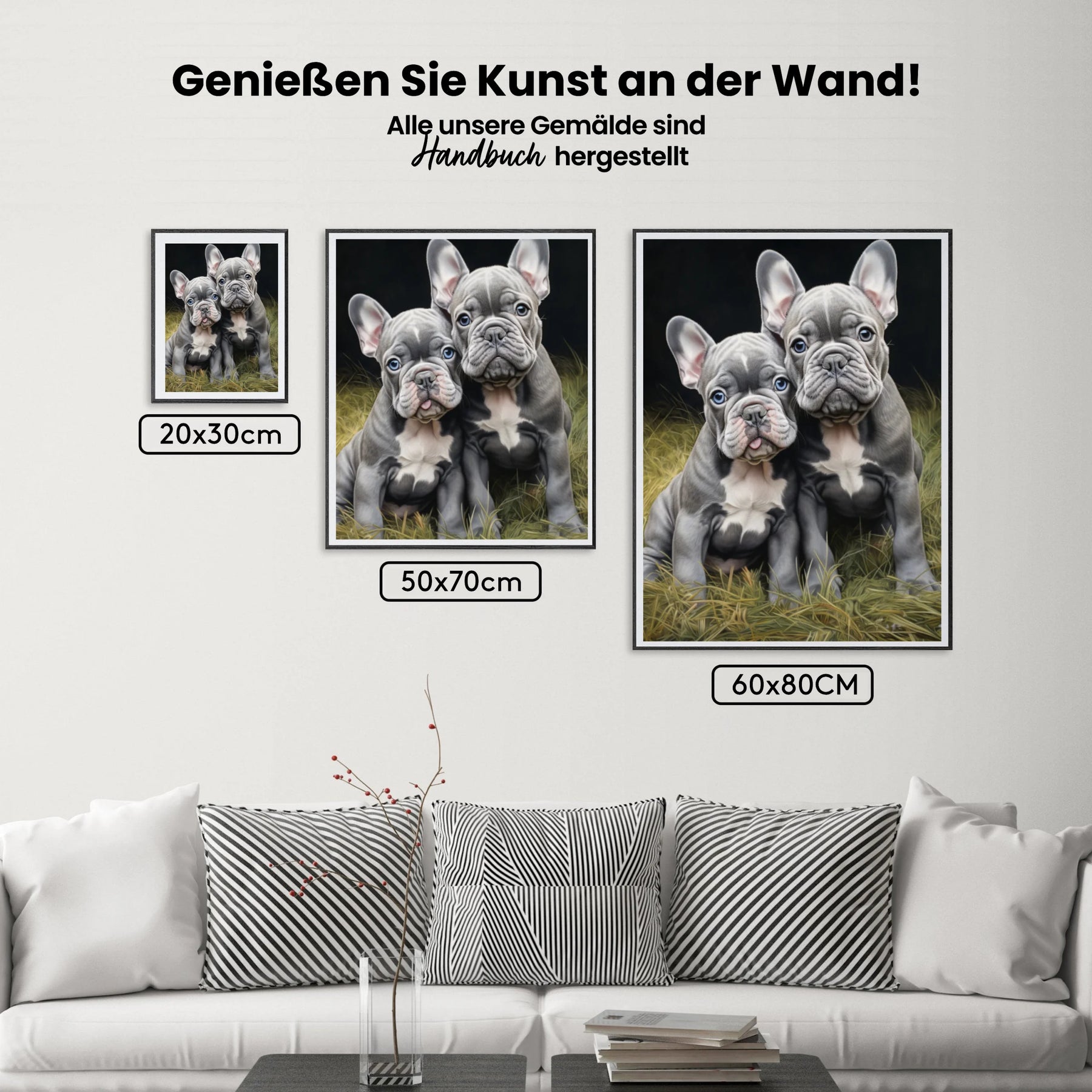 Bulldog Welpen - Malen nach Zahlen