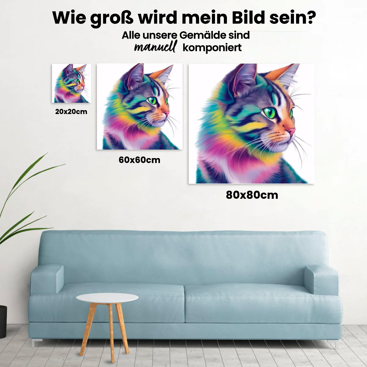 Bunte Katze - Malen nach Zahlen