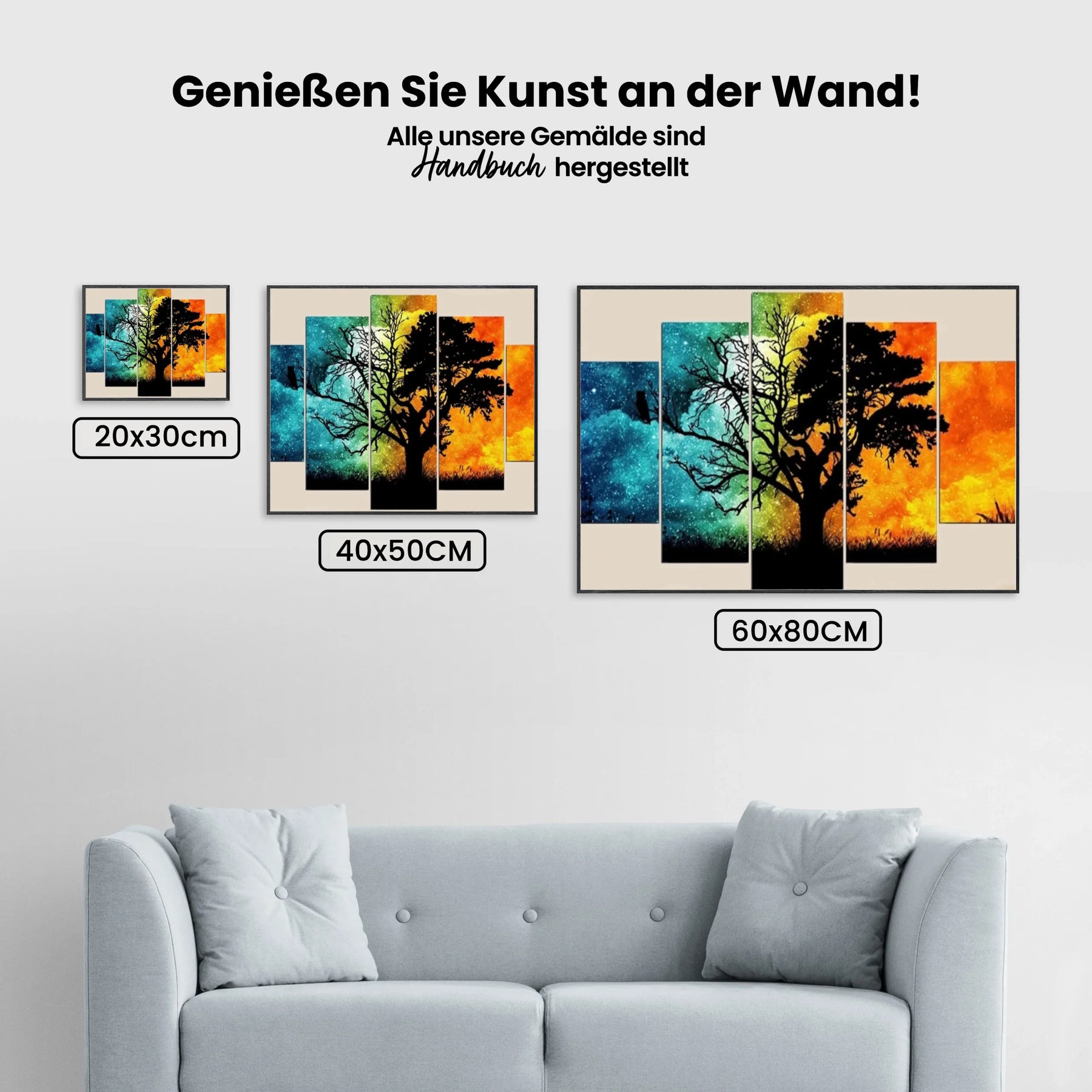 Bunter Baum am Abend - Malen nach Zahlen