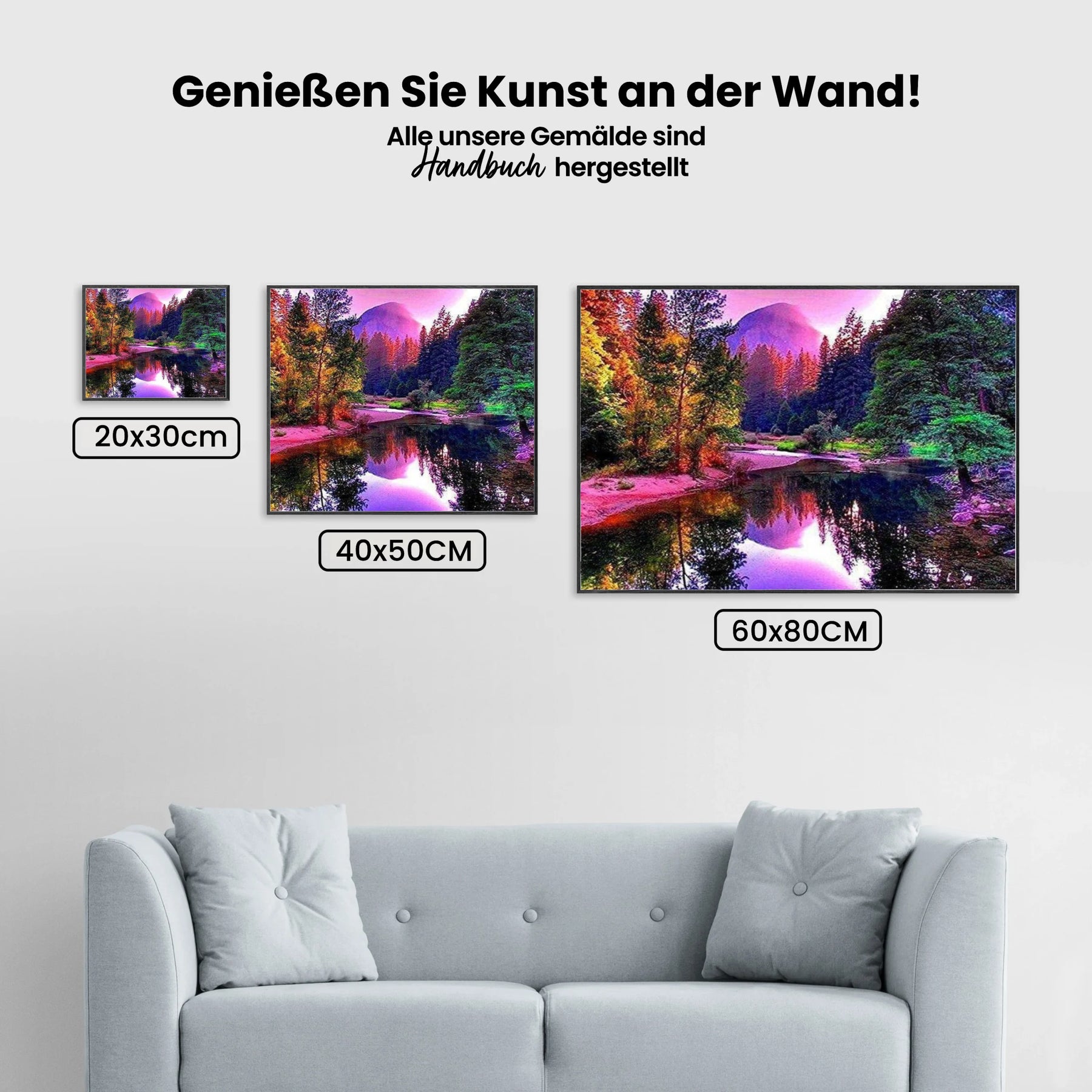Bunter Wald mit See - Malen nach Zahlen