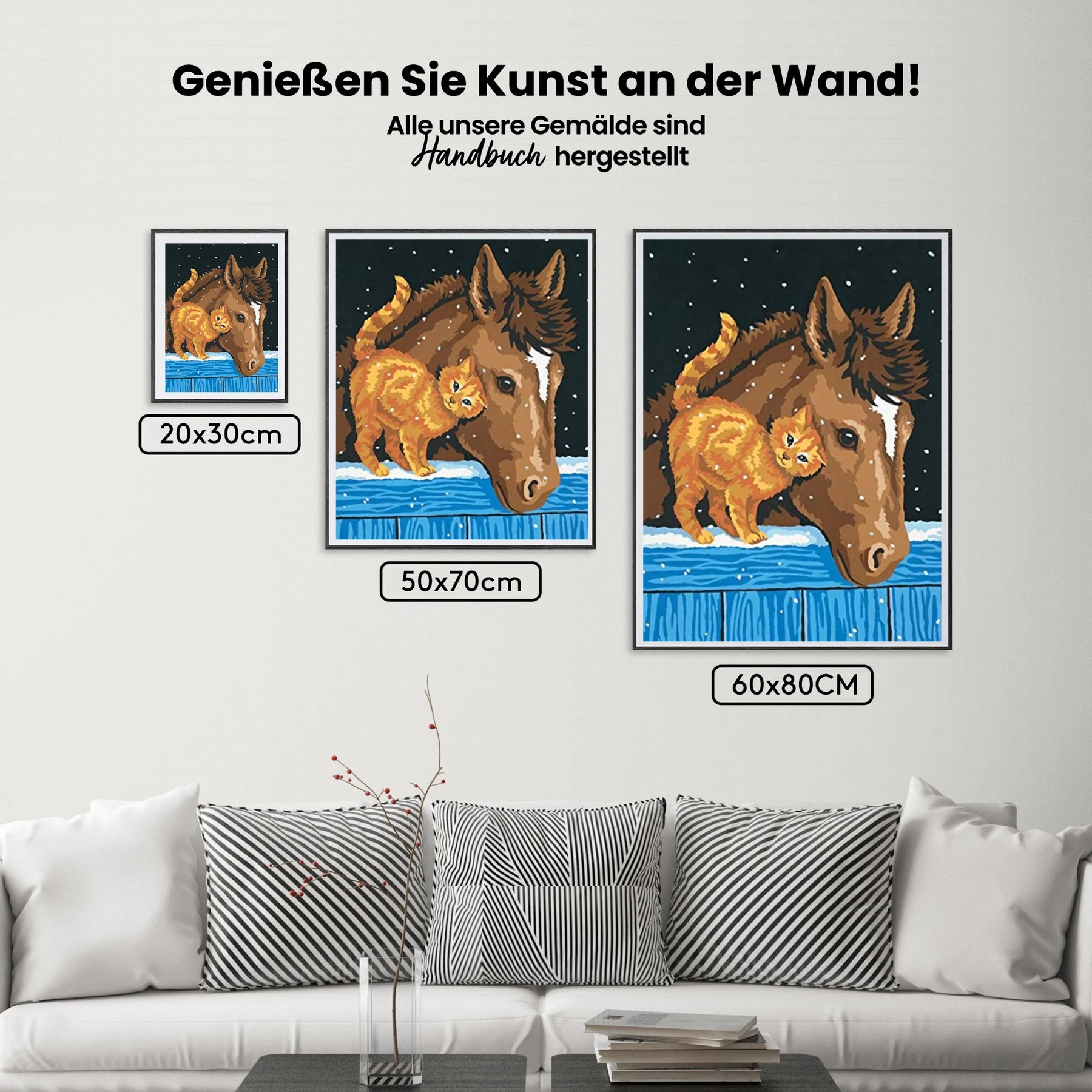 Das Fohlen und die Katze - Malen nach Zahlen