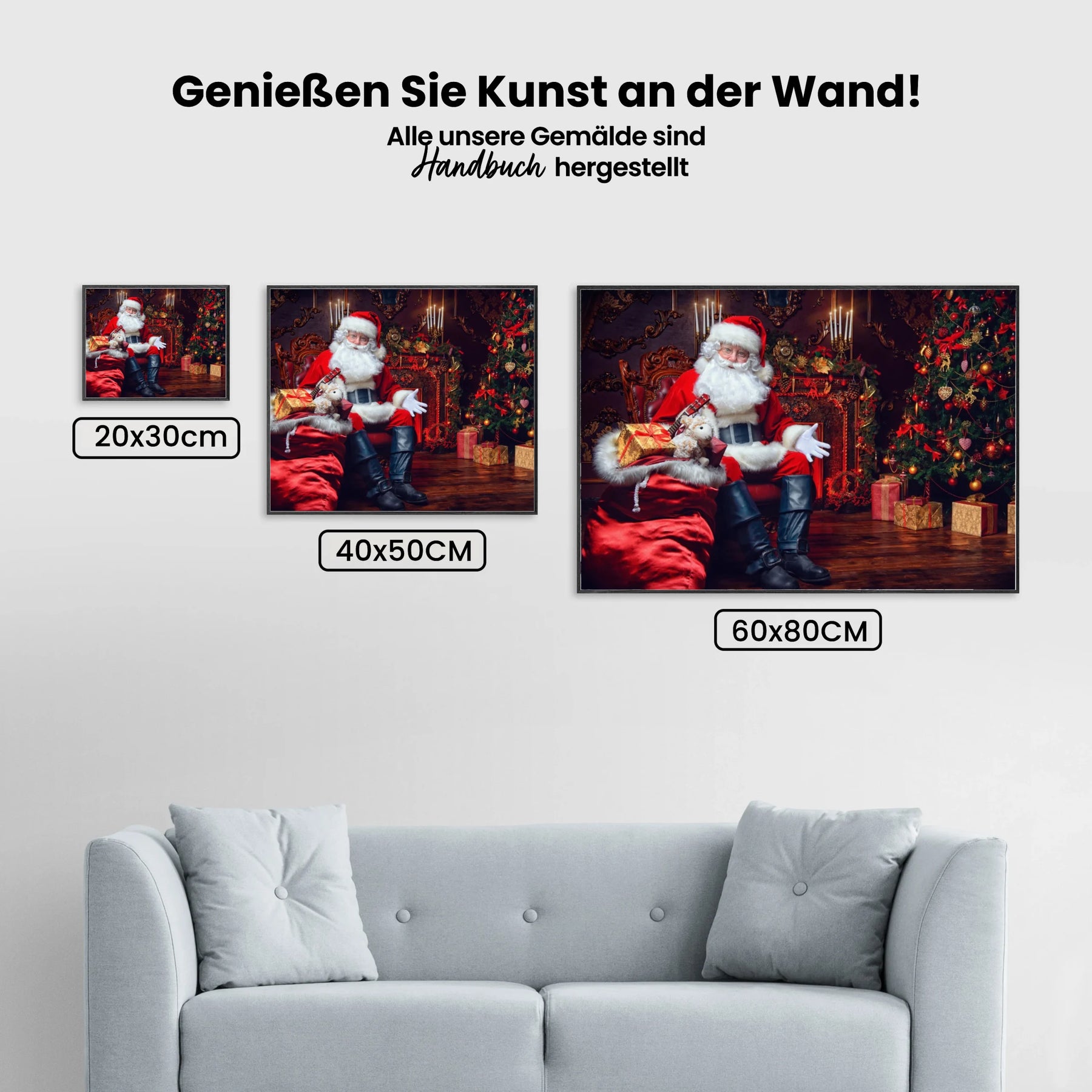 Der Weihnachtsmann im Weihnachtshaus - Malen nach Zahlen