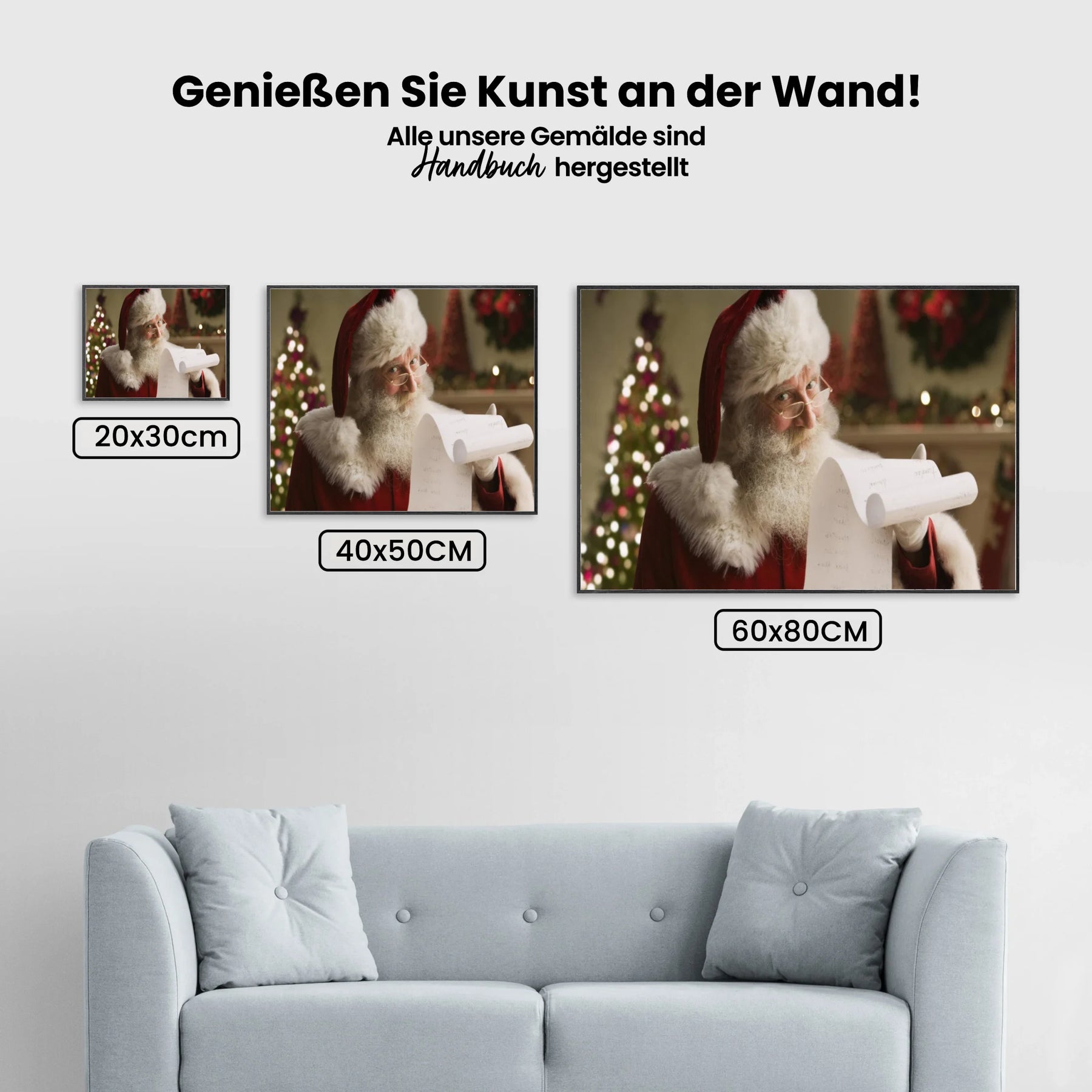 Der Weihnachtsmann mit seiner Liste - Malen nach Zahlen