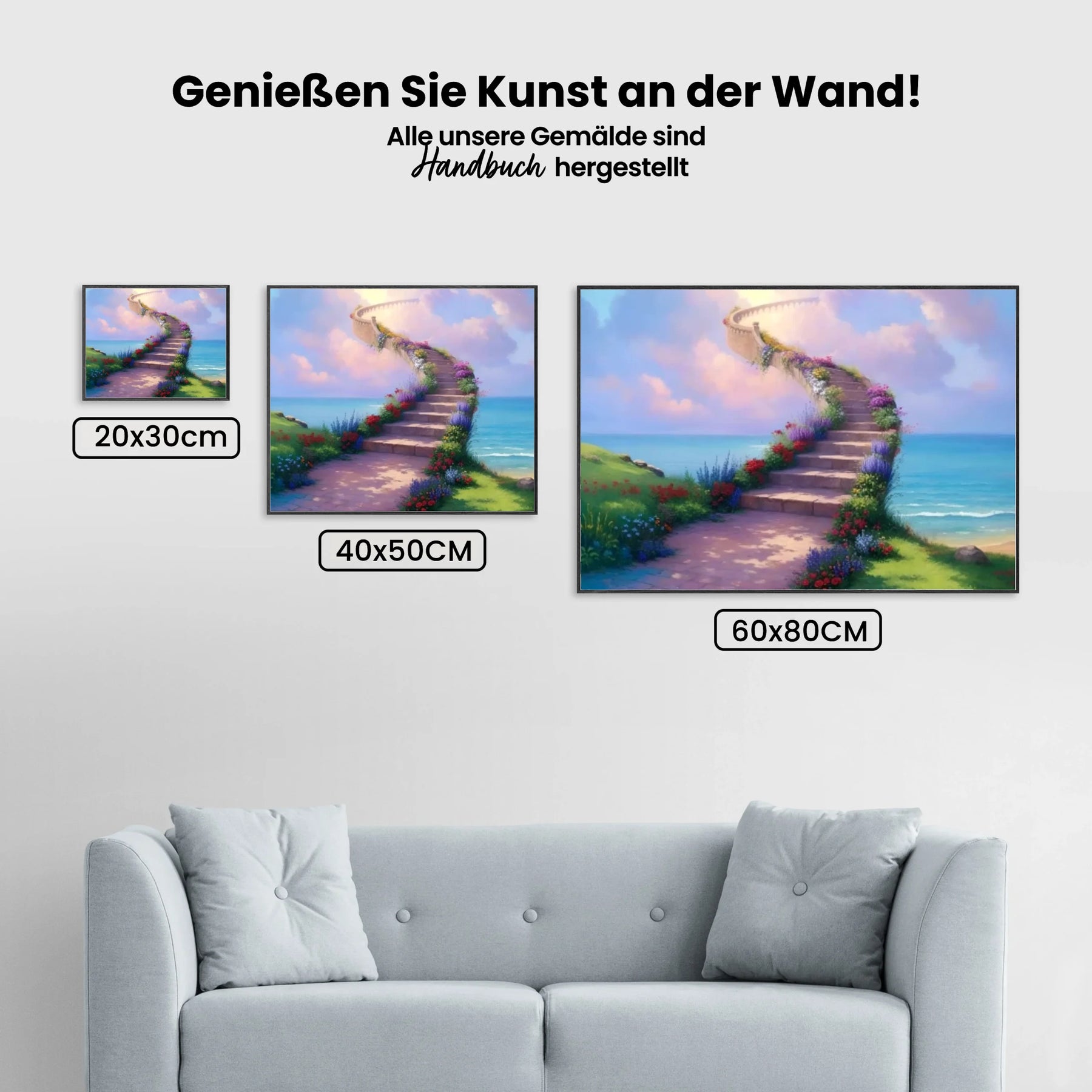 Die Treppe nach oben - Malen nach Zahlen