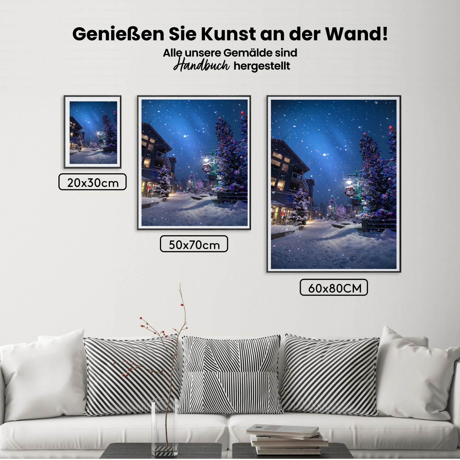 Dorf im Dezember - Malen nach Zahlen