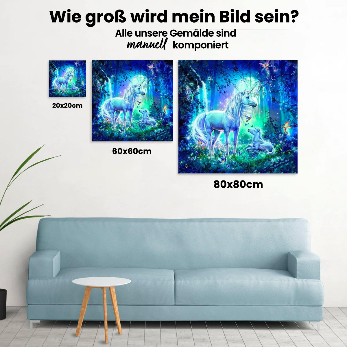 Einhörner in der Traumwelt - Malen nach Zahlen