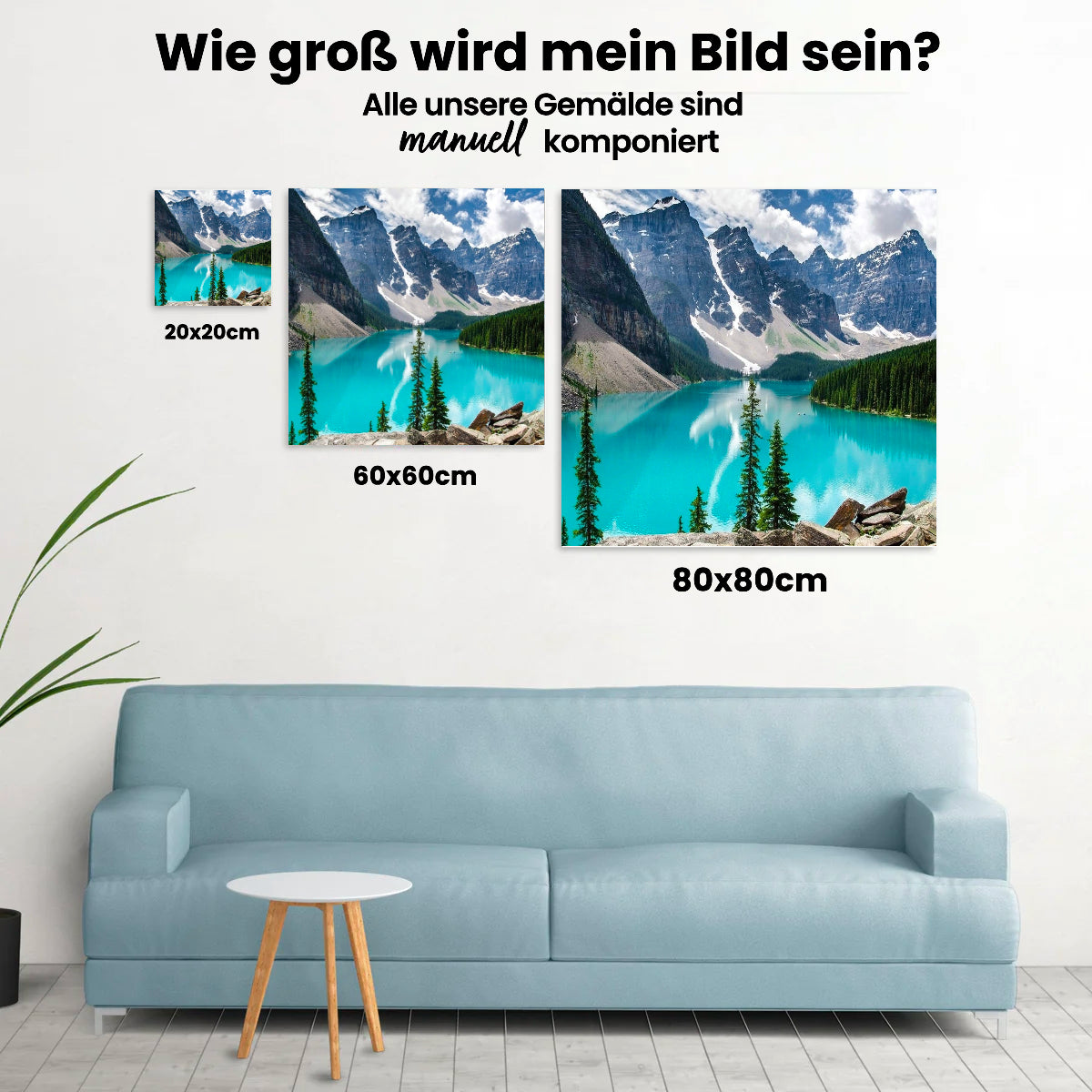 Eisiger See in den Bergen - Malen nach Zahlen