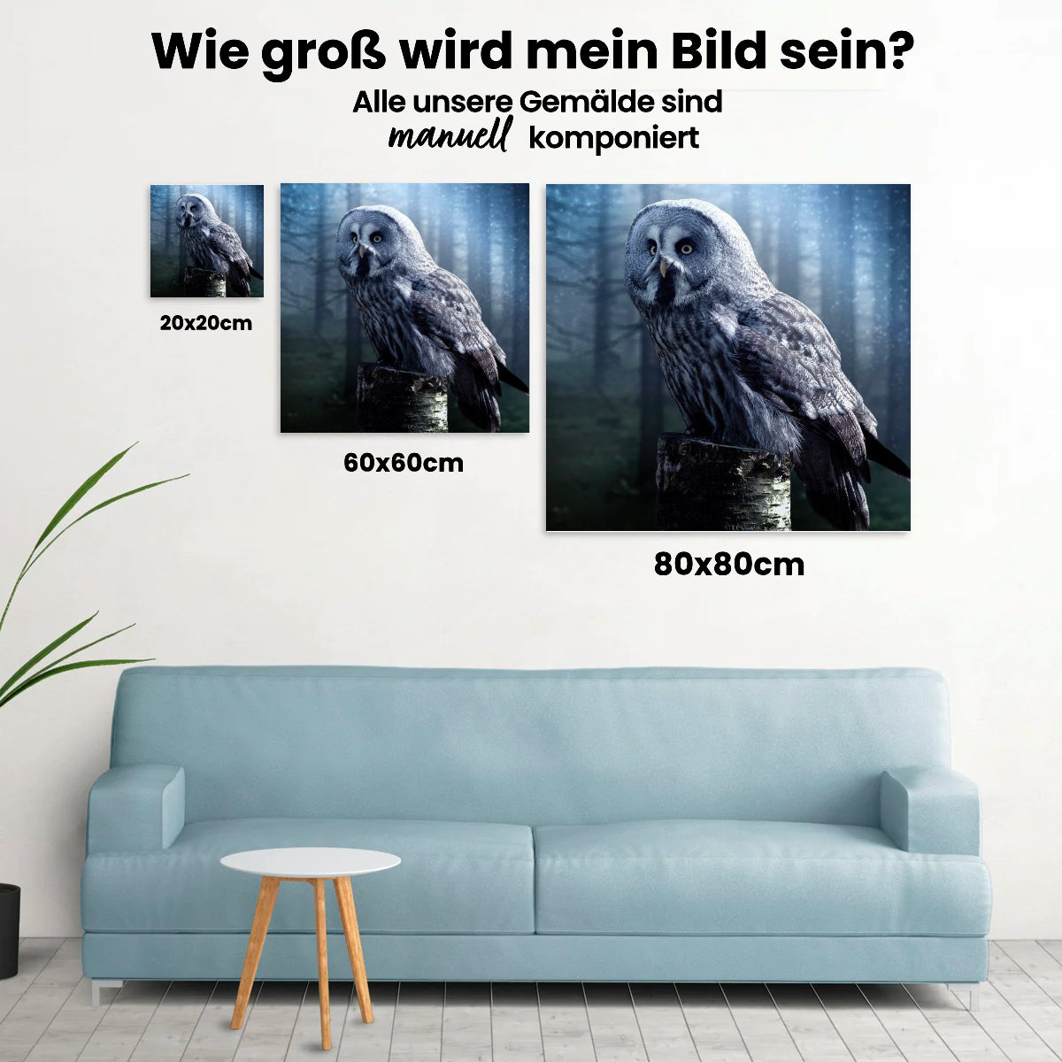 Eule in der Nacht - Malen nach Zahlen