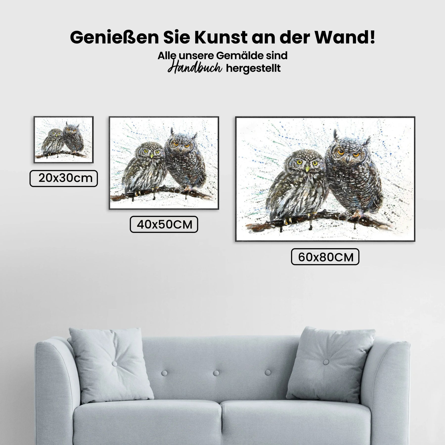 Eulen - Malen nach Zahlen