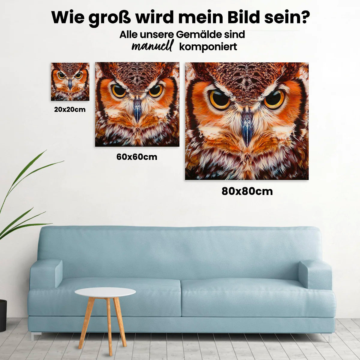 Eulen Portrait - Malen nach Zahlen