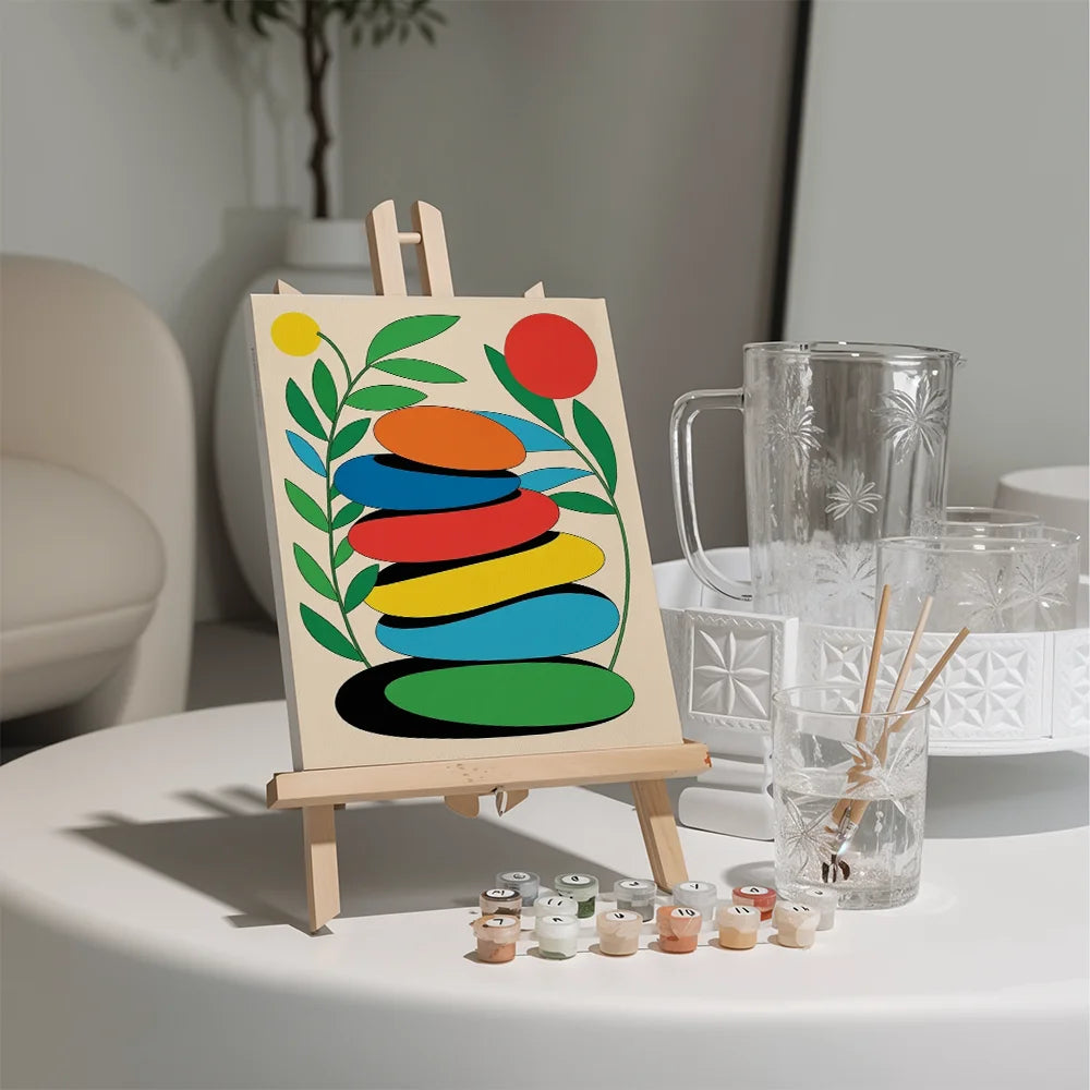 Dipingere con i numeri - 6 mini dipinti | Flüsterstein