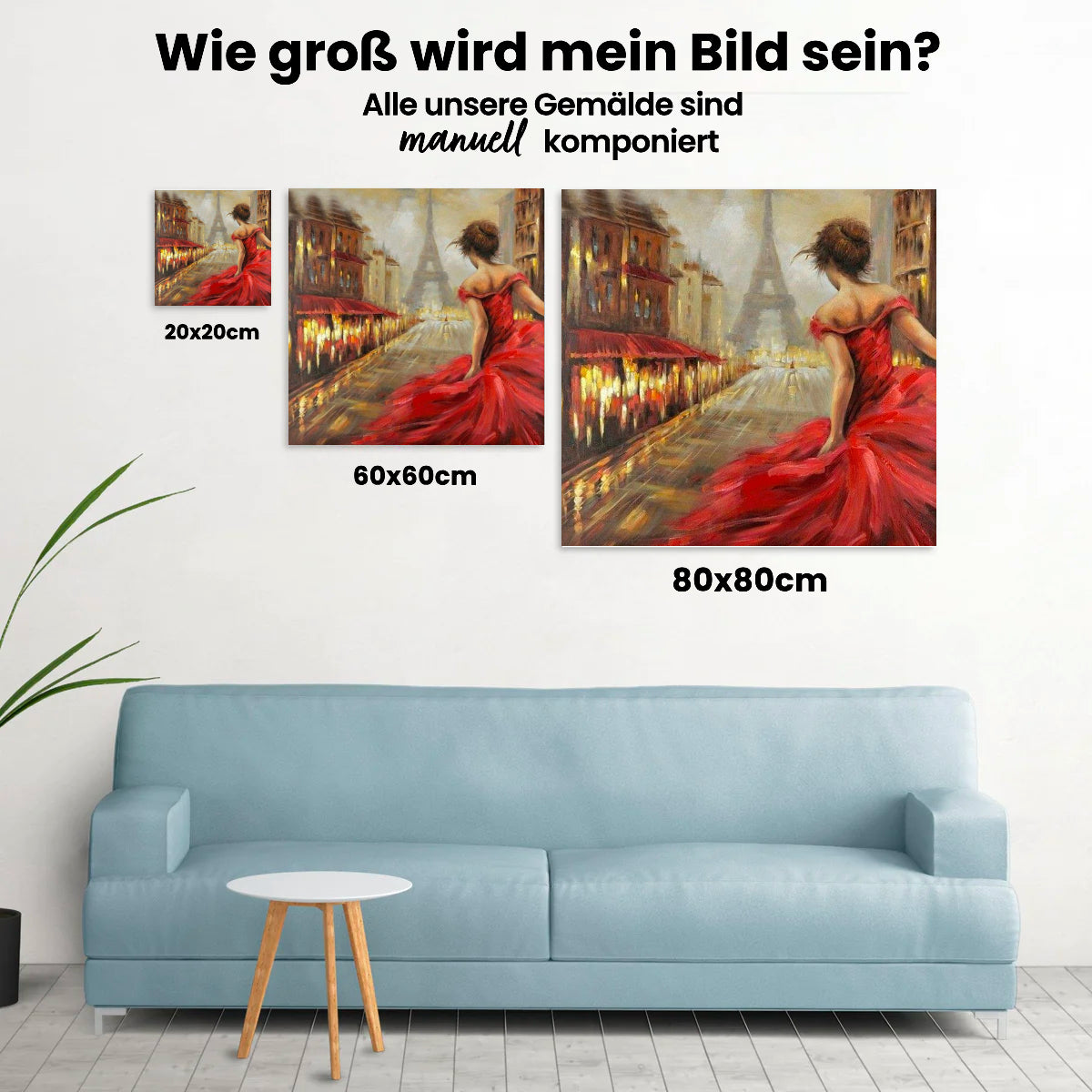 Frau - Eiffelturm - Malen nach Zahlen