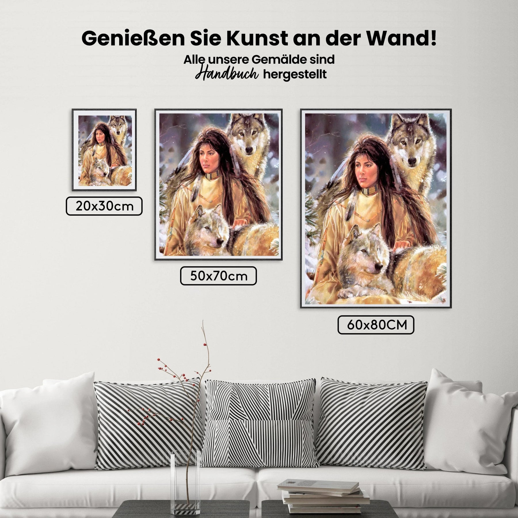 Frau - Wolf - Malen nach Zahlen