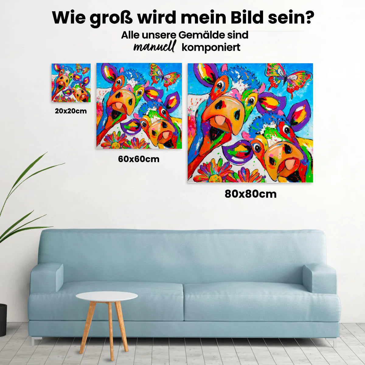Fröhliche Malerei - Blaue Kühe - Malen nach Zahlen