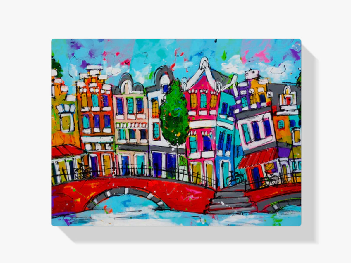 Fröhliche Malerei - Bunte Häuser - Malen nach Zahlen