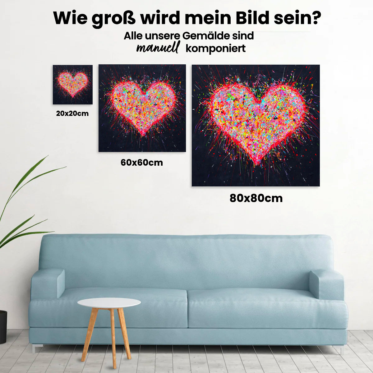 Fröhliche Malerei - Buntes Herz - Malen nach Zahlen