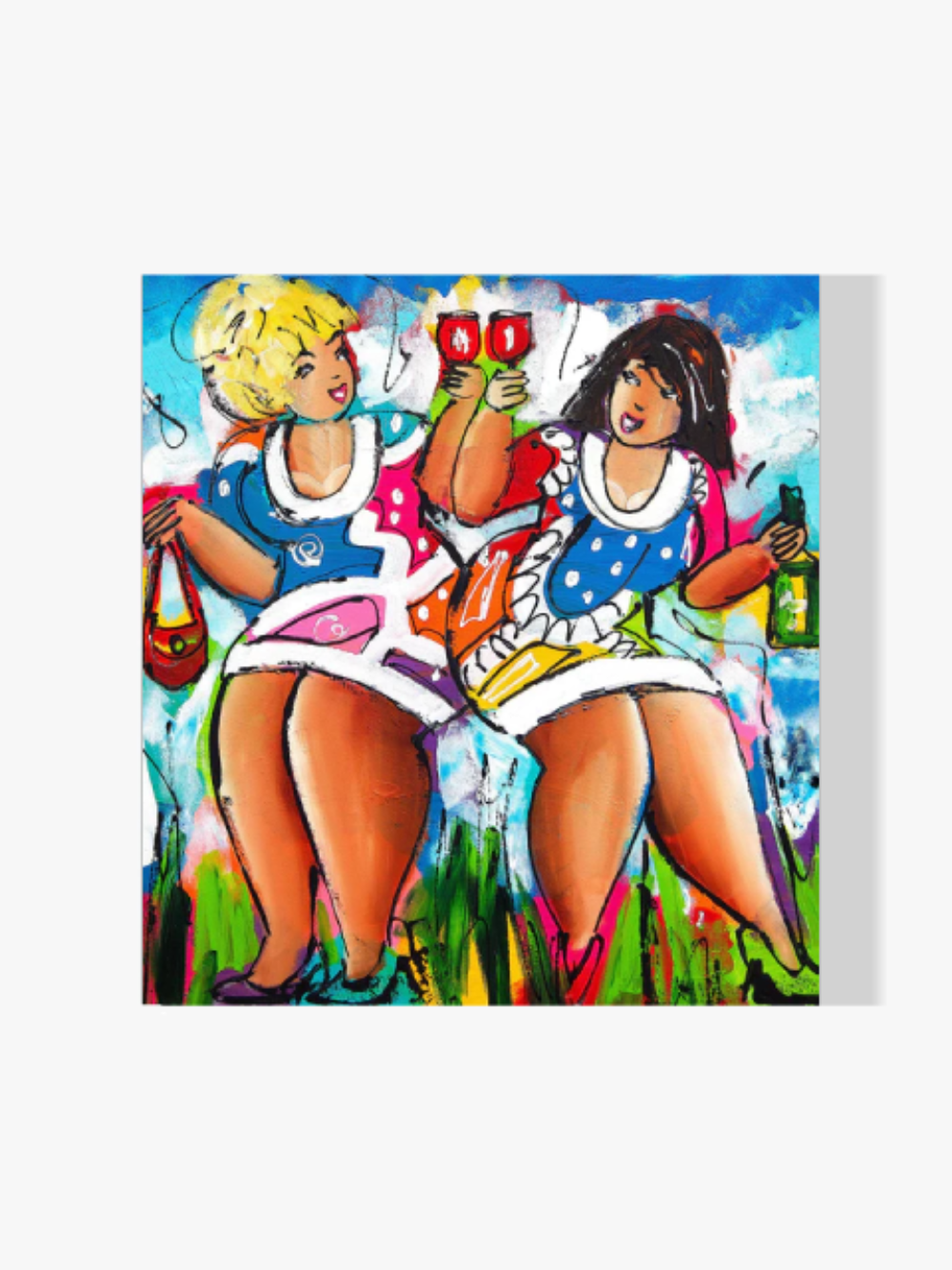 Fröhliche Malerei - Dicke Damen Unterwegs - Malen nach Zahlen