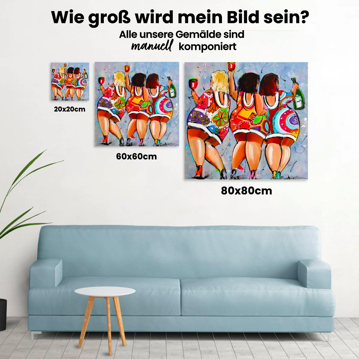 Fröhliche Malerei - Dicke Damen Wein - Malen nach Zahlen