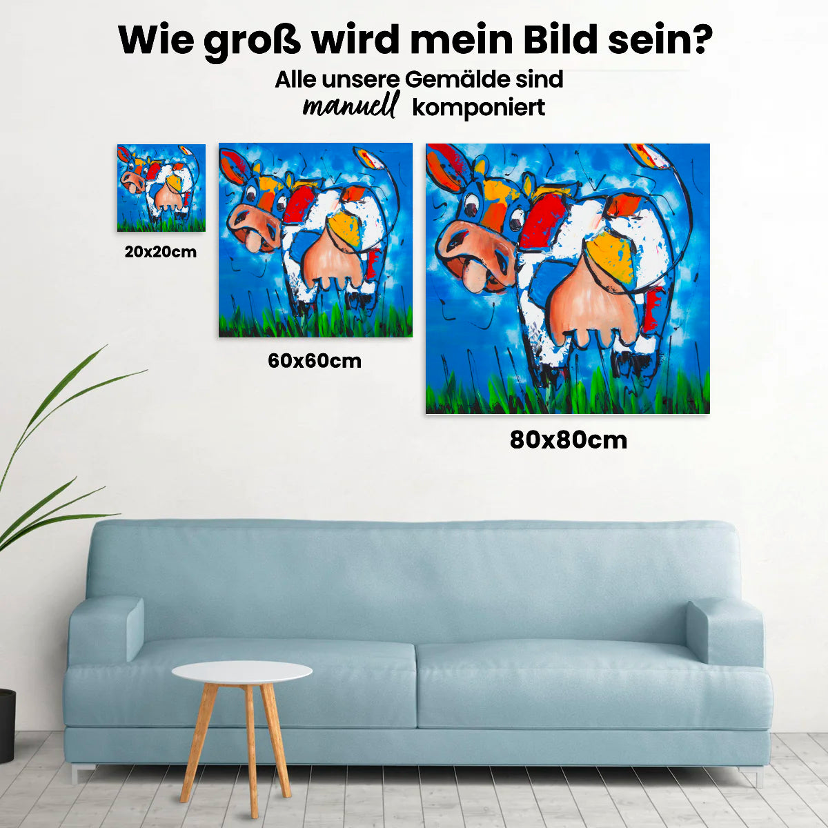 Fröhliche Malerei - Glückliche Kuh - Malen nach Zahlen