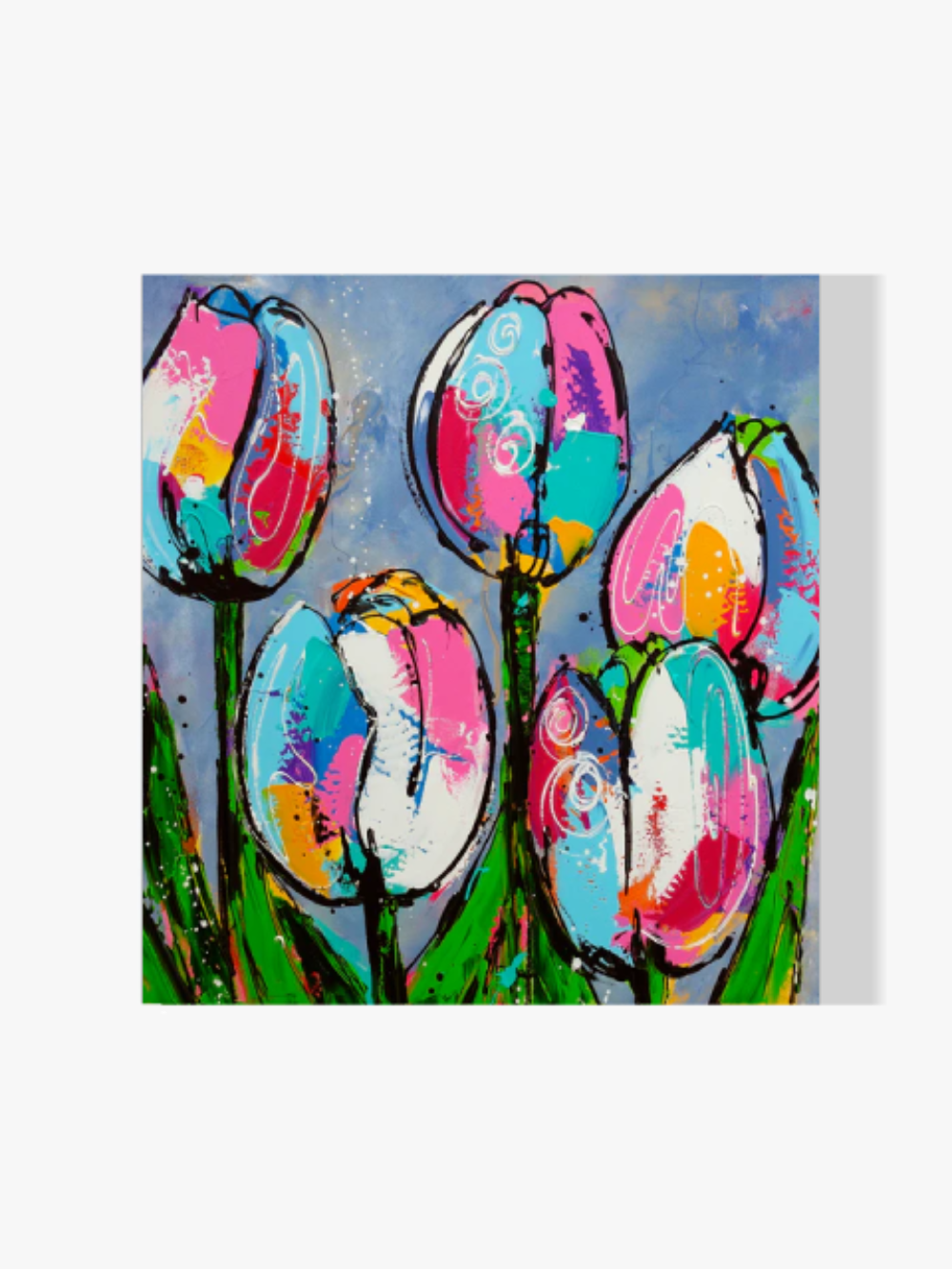 Fröhliche Malerei - Tulpen Blau - Malen nach Zahlen