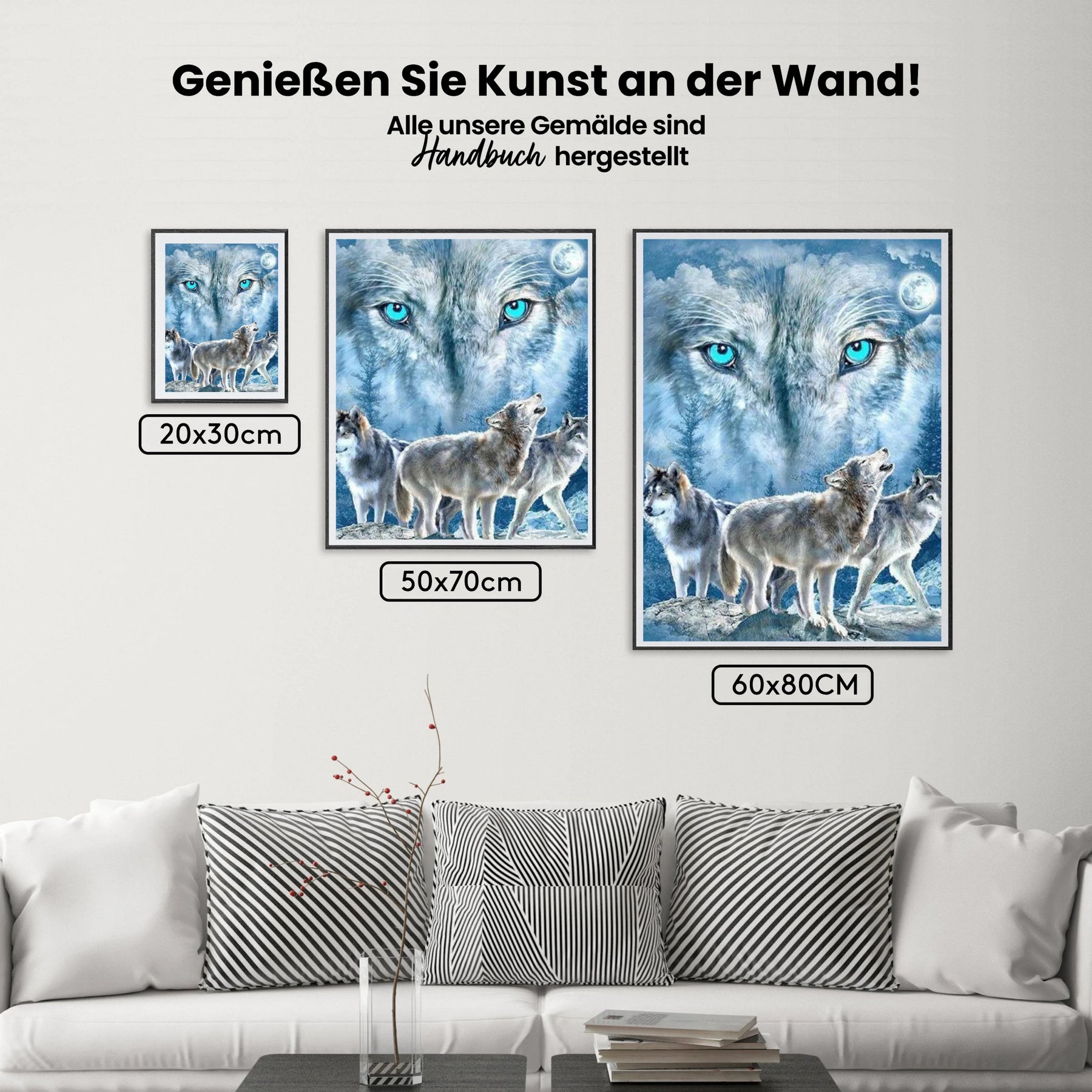 Gemeinsam weinende Wölfe - Malen nach Zahlen