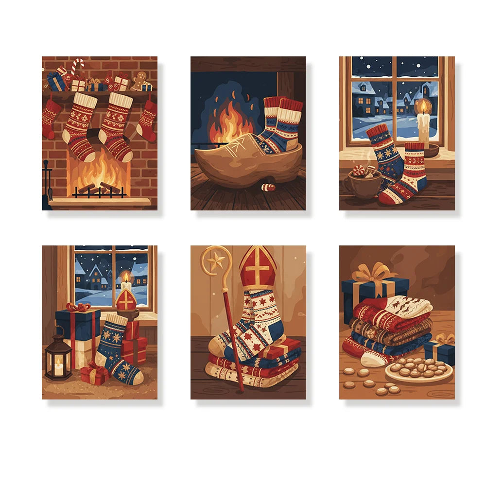 Dipingere con i numeri - 6 Mini Dipinti | Piccolo Boschetto