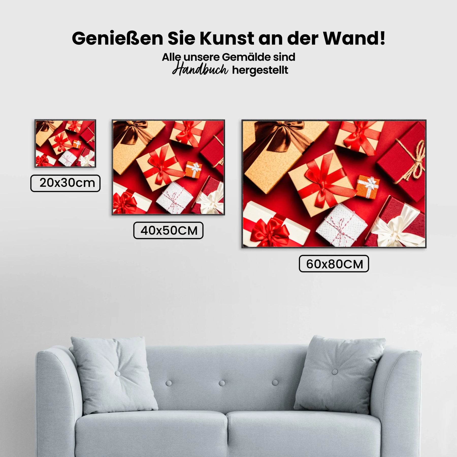 Geschenke Rot - Malen nach Zahlen