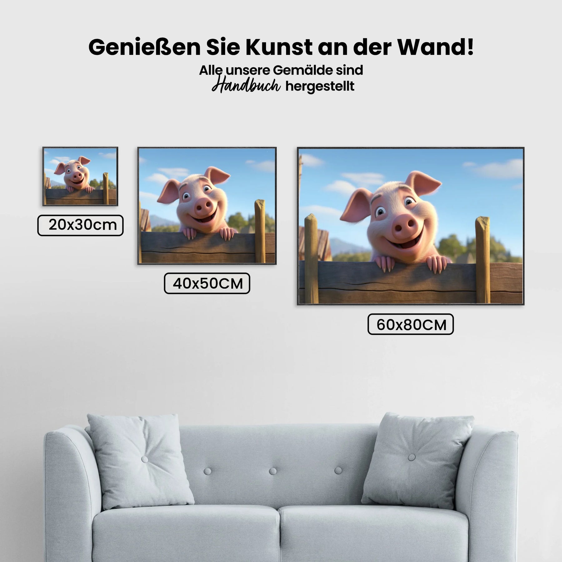 Glückliches Schwein - Malen nach Zahlen