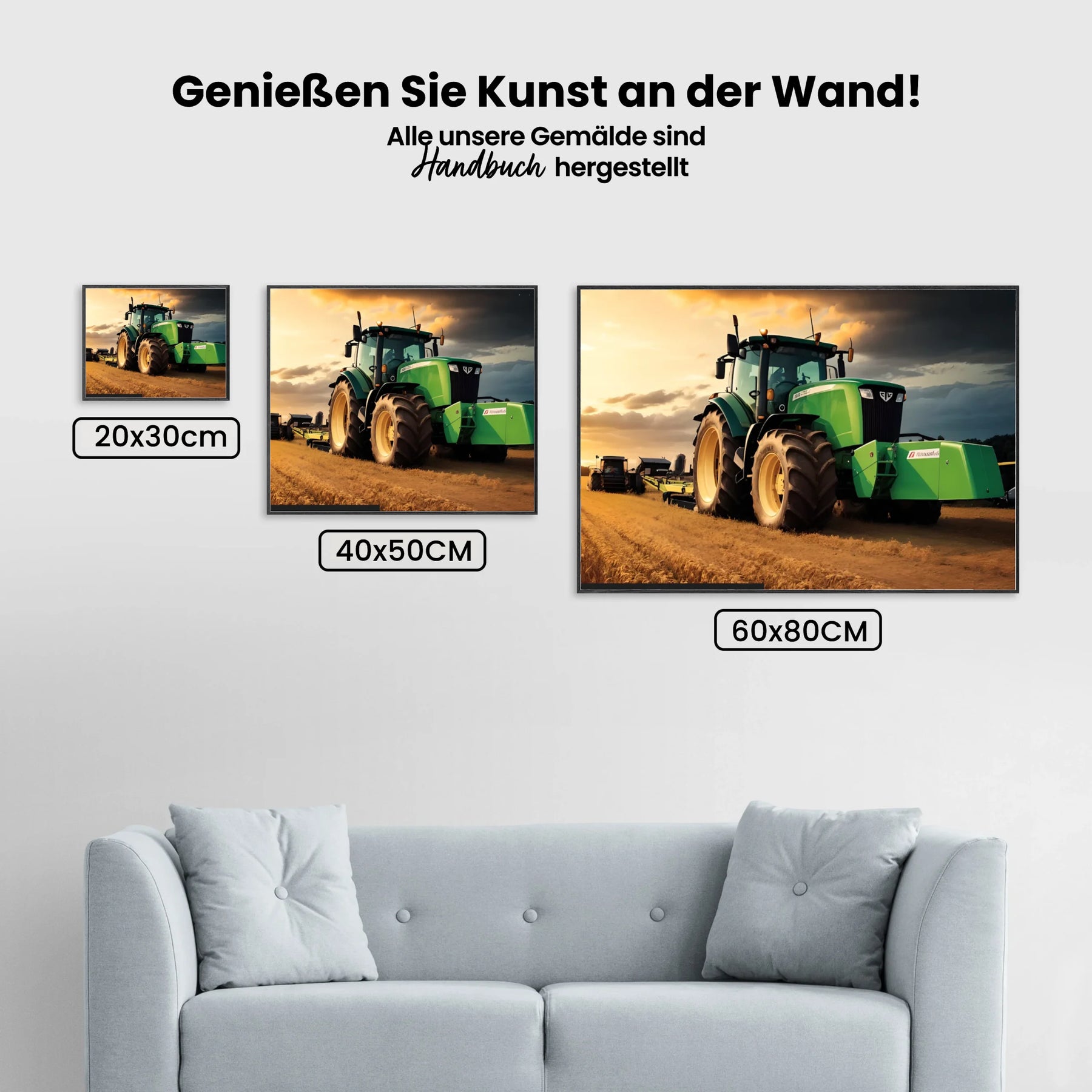Grüner Traktor - Malen nach Zahlen