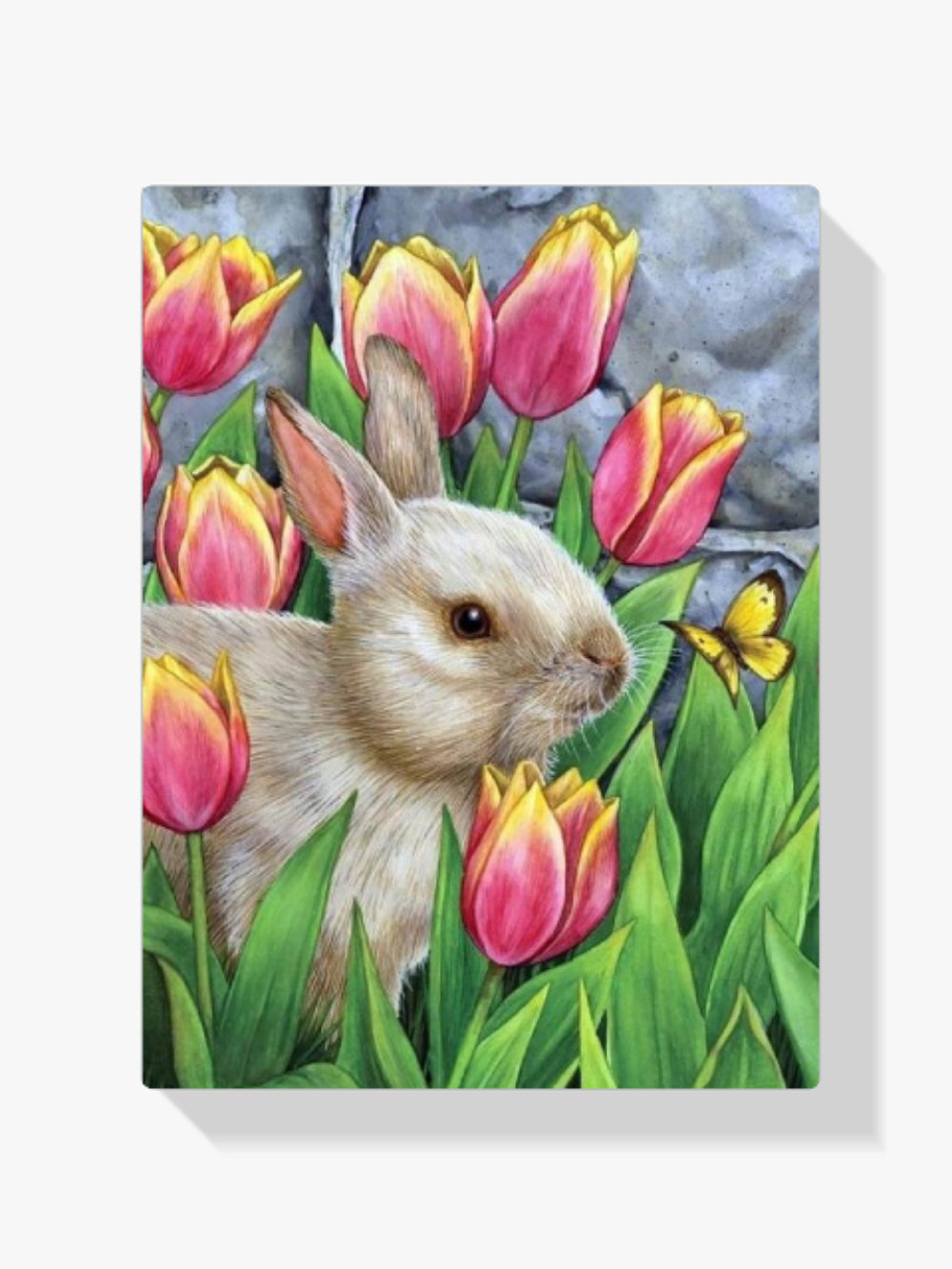 Hase zwischen den Tulpen - Malen nach Zahlen