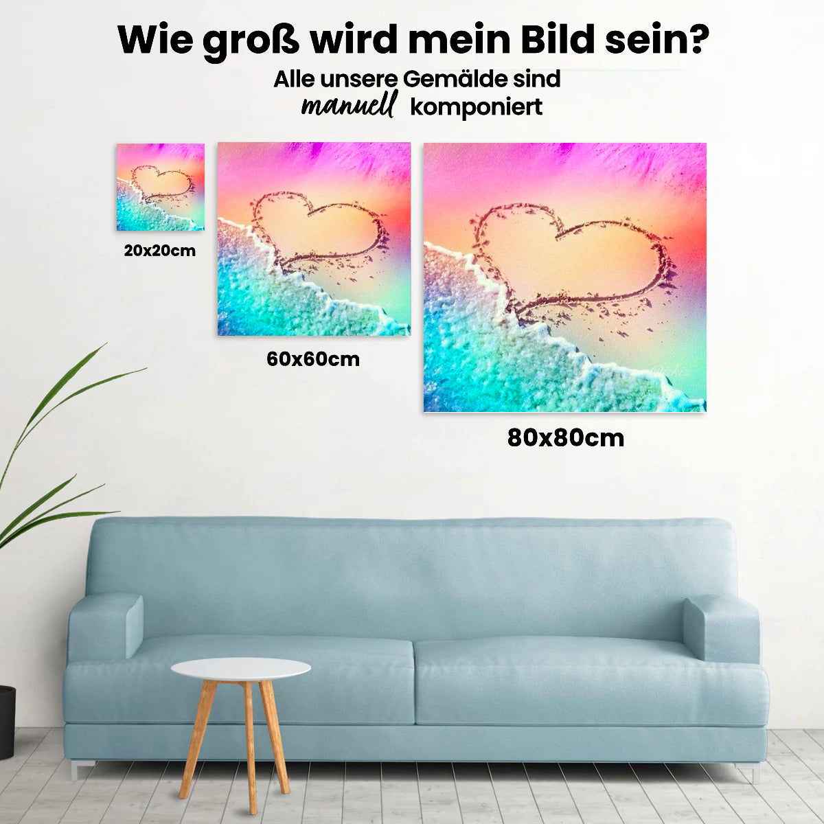 Herz am Strand - Malen nach Zahlen