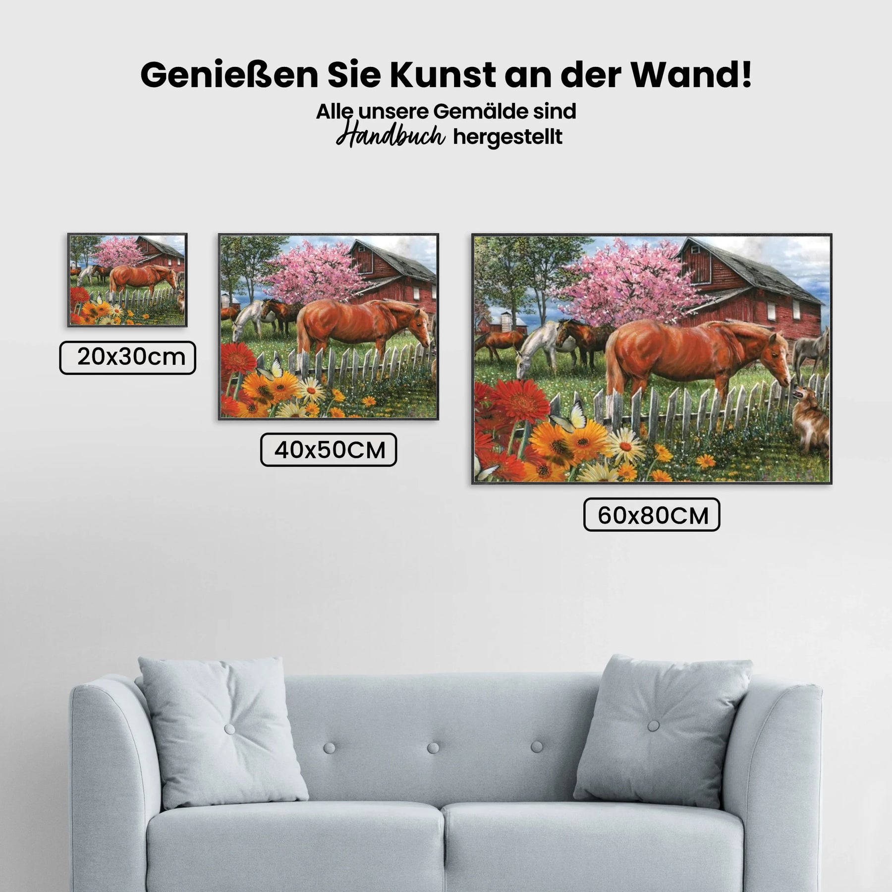 Hunde und Pferdefarm - Malen nach Zahlen