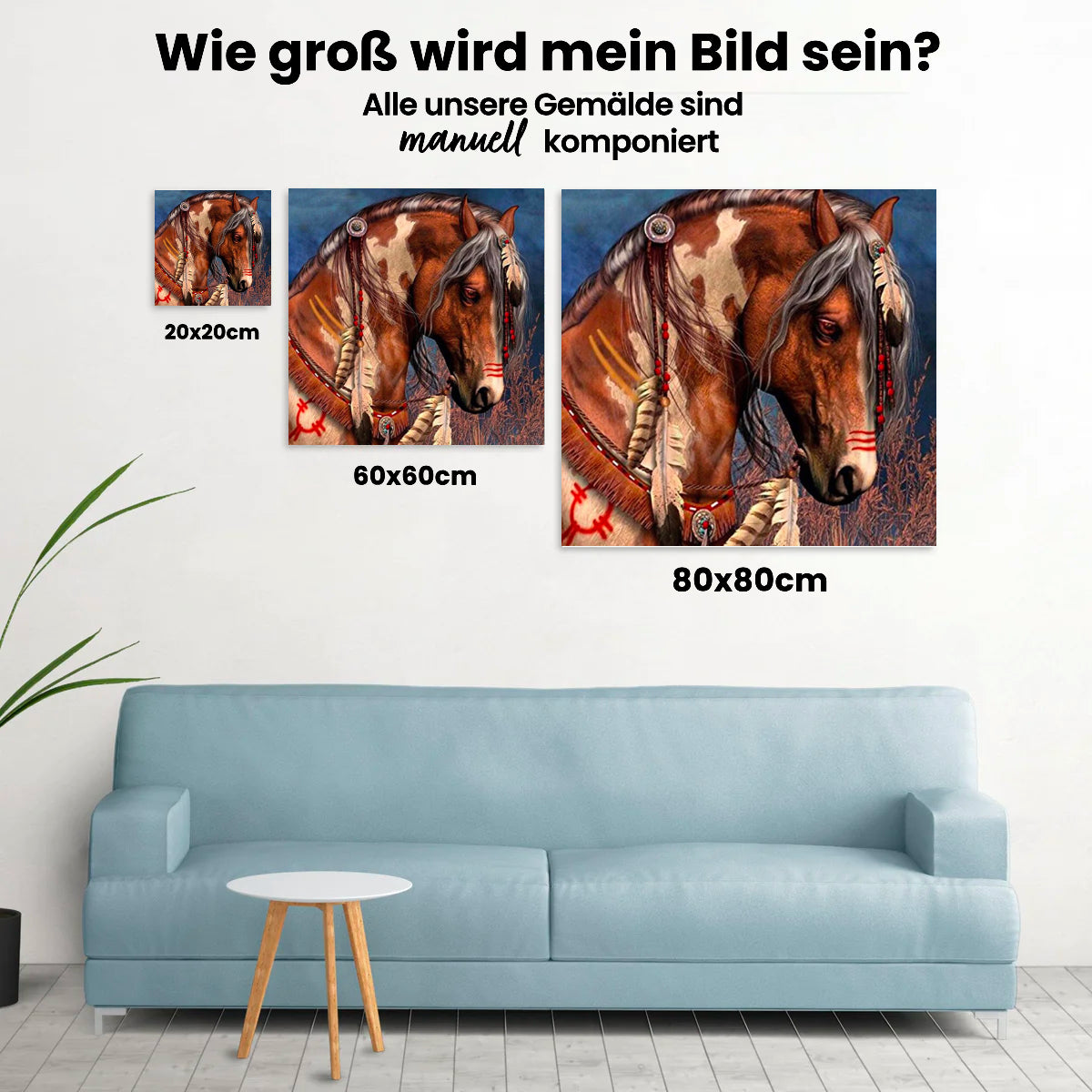 Indianer Pferd - Malen nach Zahlen