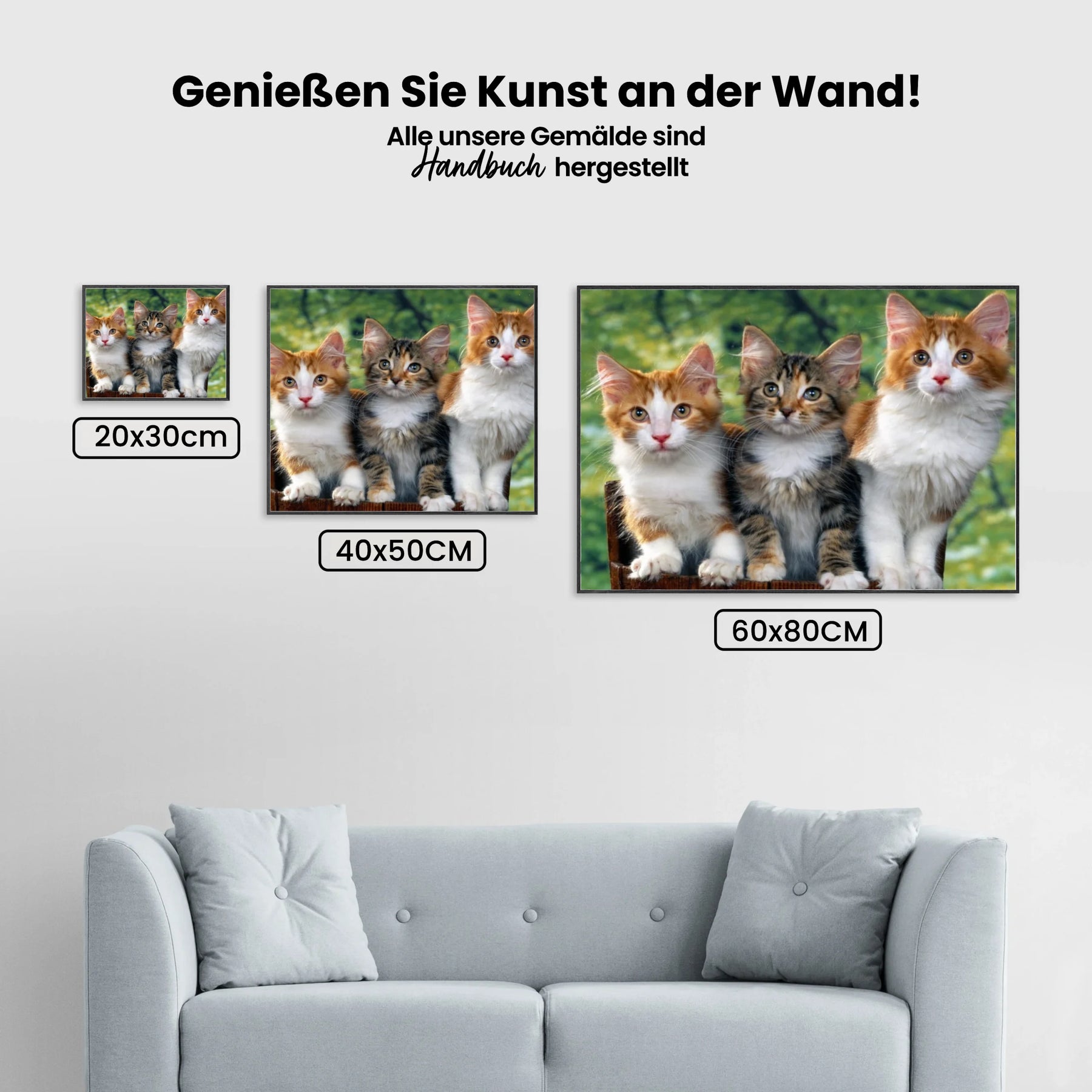 Katzen im Wald - Malen nach Zahlen