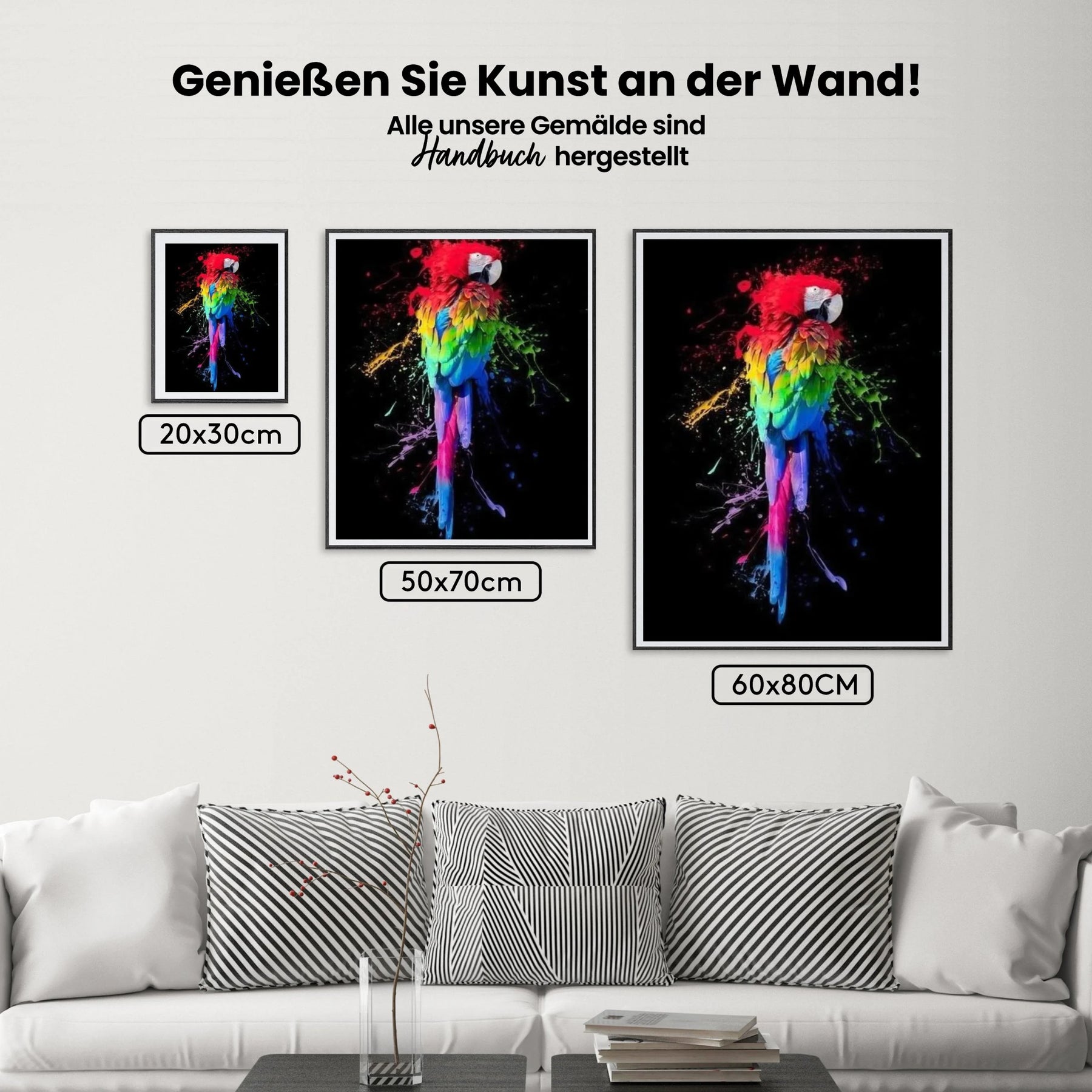 Kunstvoller Papagei - Malen nach Zahlen
