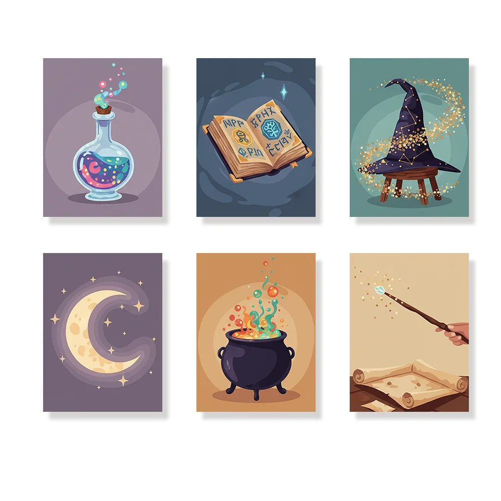 Dipingere con i numeri - 6 Mini Dipinti | Piccolo Boschetto