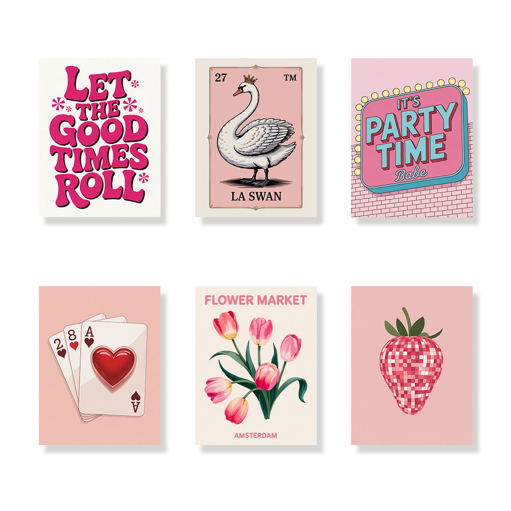 Dipingi con i numeri - 6 mini dipinti | Set Think Pink