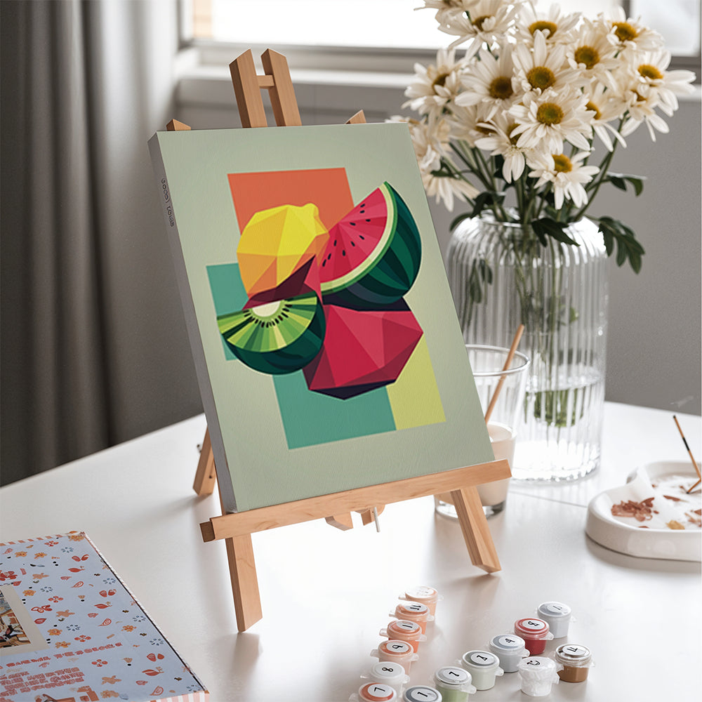 Dipingere con i numeri - 6 Mini Quadri | Set di Arte Poster Poligonali
