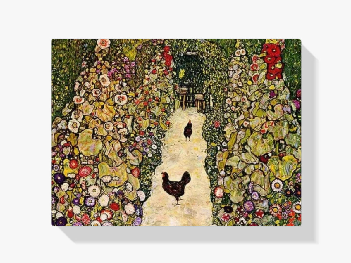 Dipingere con i numeri - Sentiero nel giardino con le galline