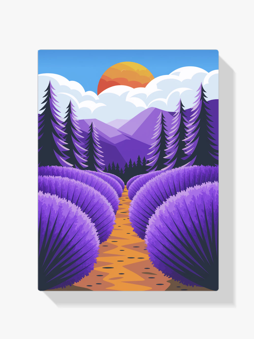 Dipingere con i numeri - Bosco di lavanda con lucertole V1