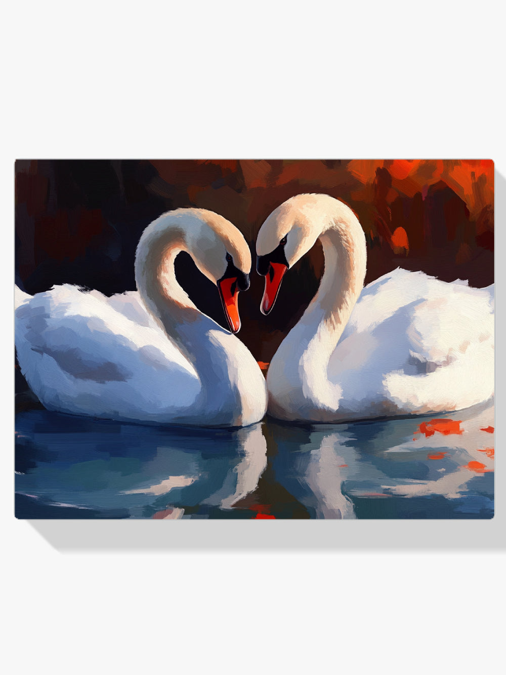 dipingere con i numeri - romantica coppia di cigni V1