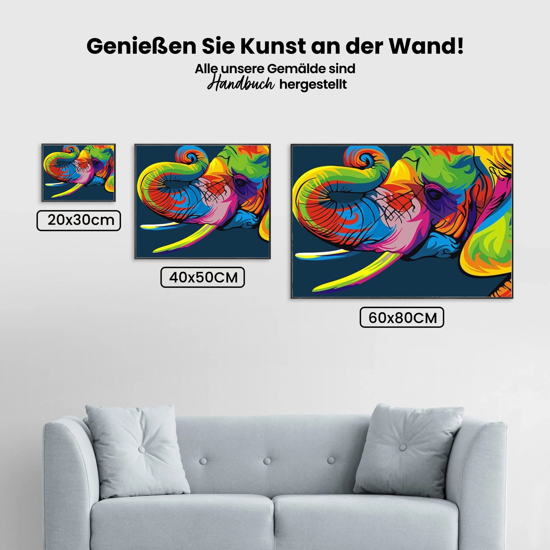 Malen nach Zahlen – Abstrakter Elefant