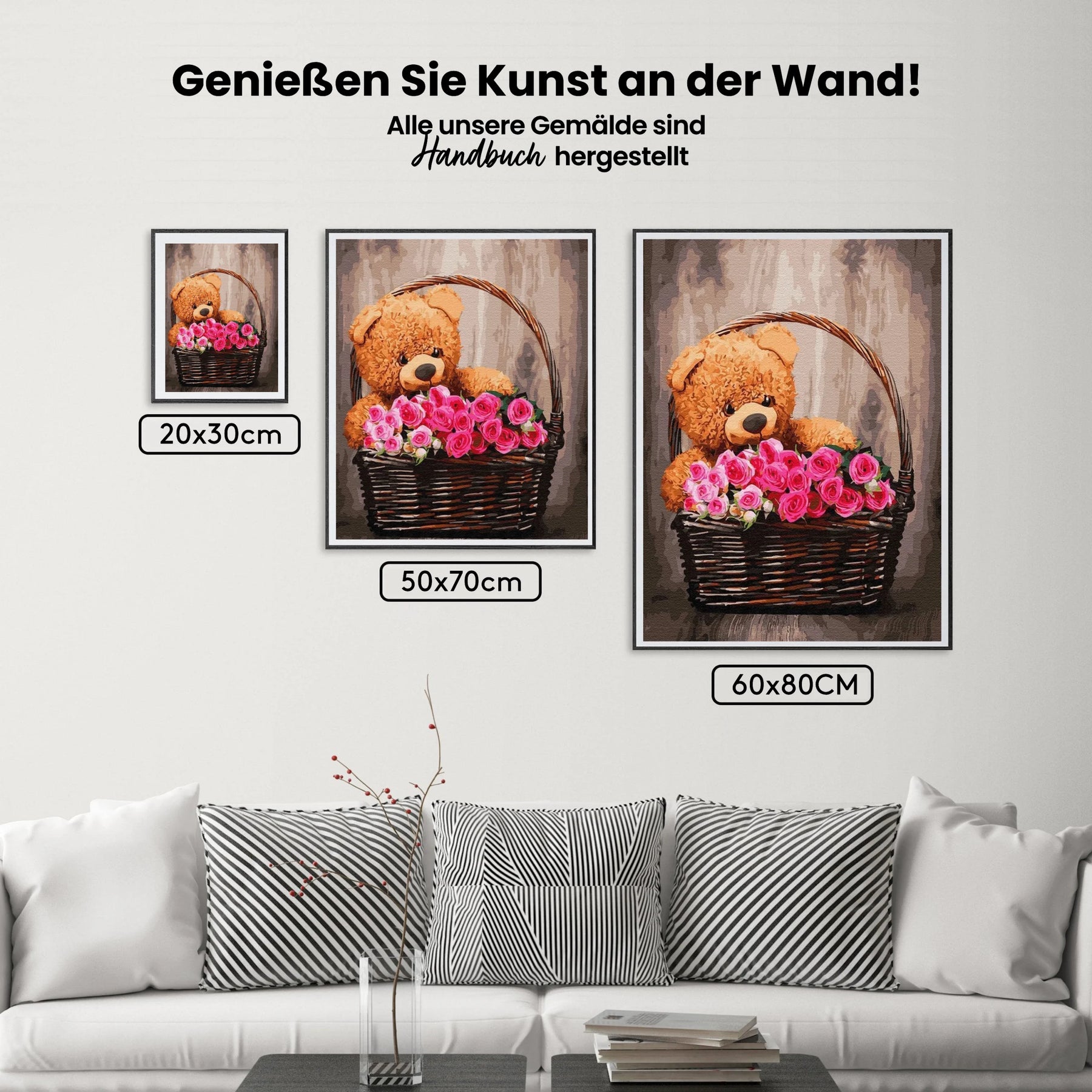 Malen nach Zahlen – Bär mit Blumen
