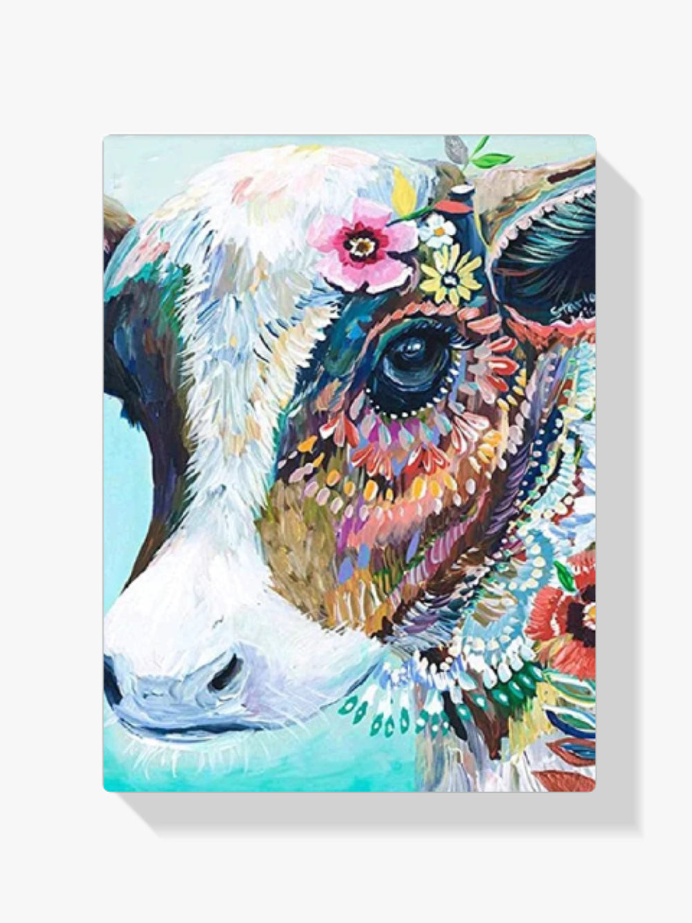 Dipingere con i numeri - Mucca con fiori